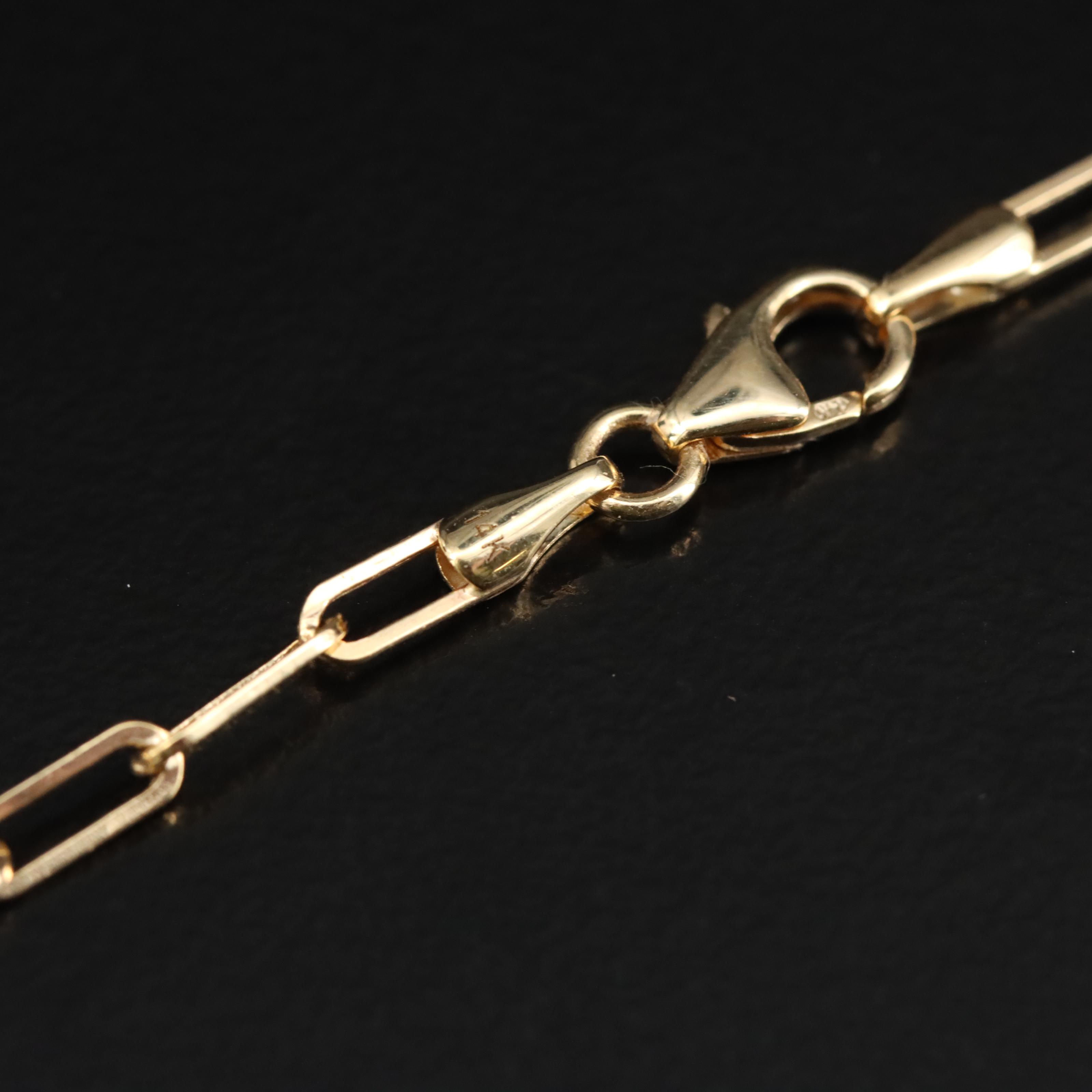 14K Enamel Heart Pendant Necklace