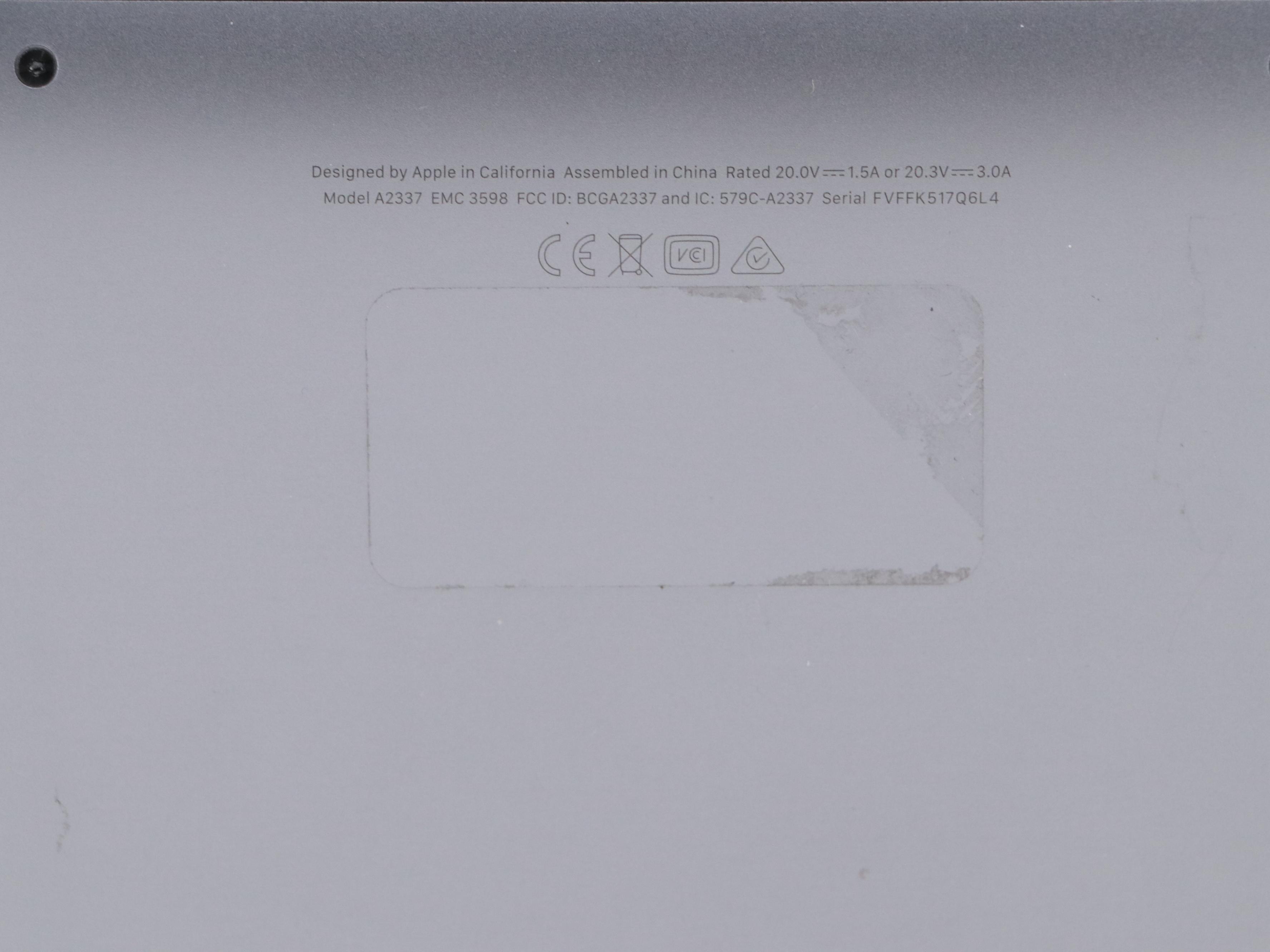 Apple MacBook Air 13" Silver Laptop, 2020