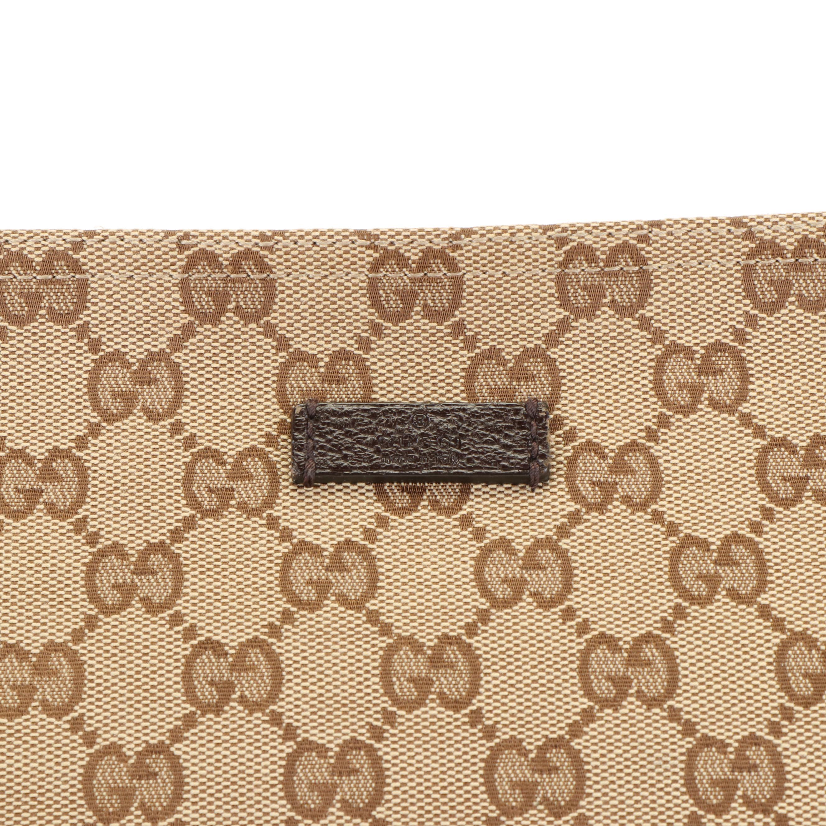 Gucci Crossbody Bag in Brown GG Canvas with Web Stripe Strap
