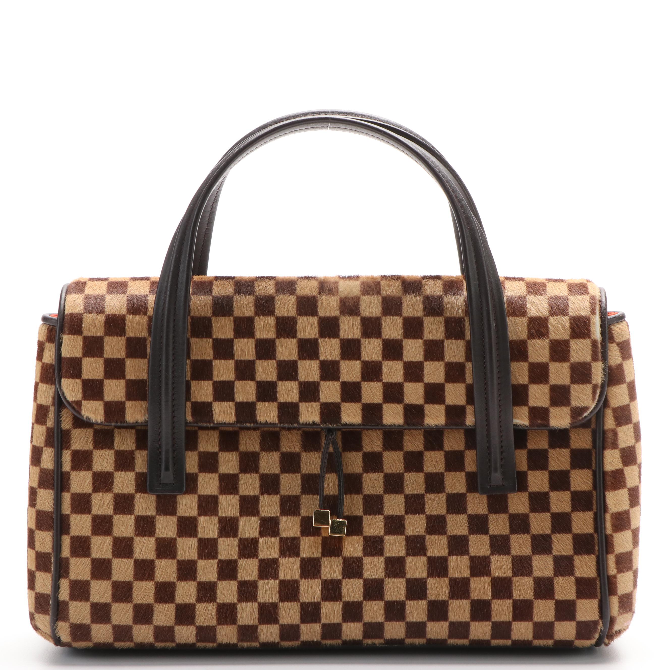 Louis Vuitton Limited Edition Lionne Bag in Damier Sauvage Calf Hair and Leather