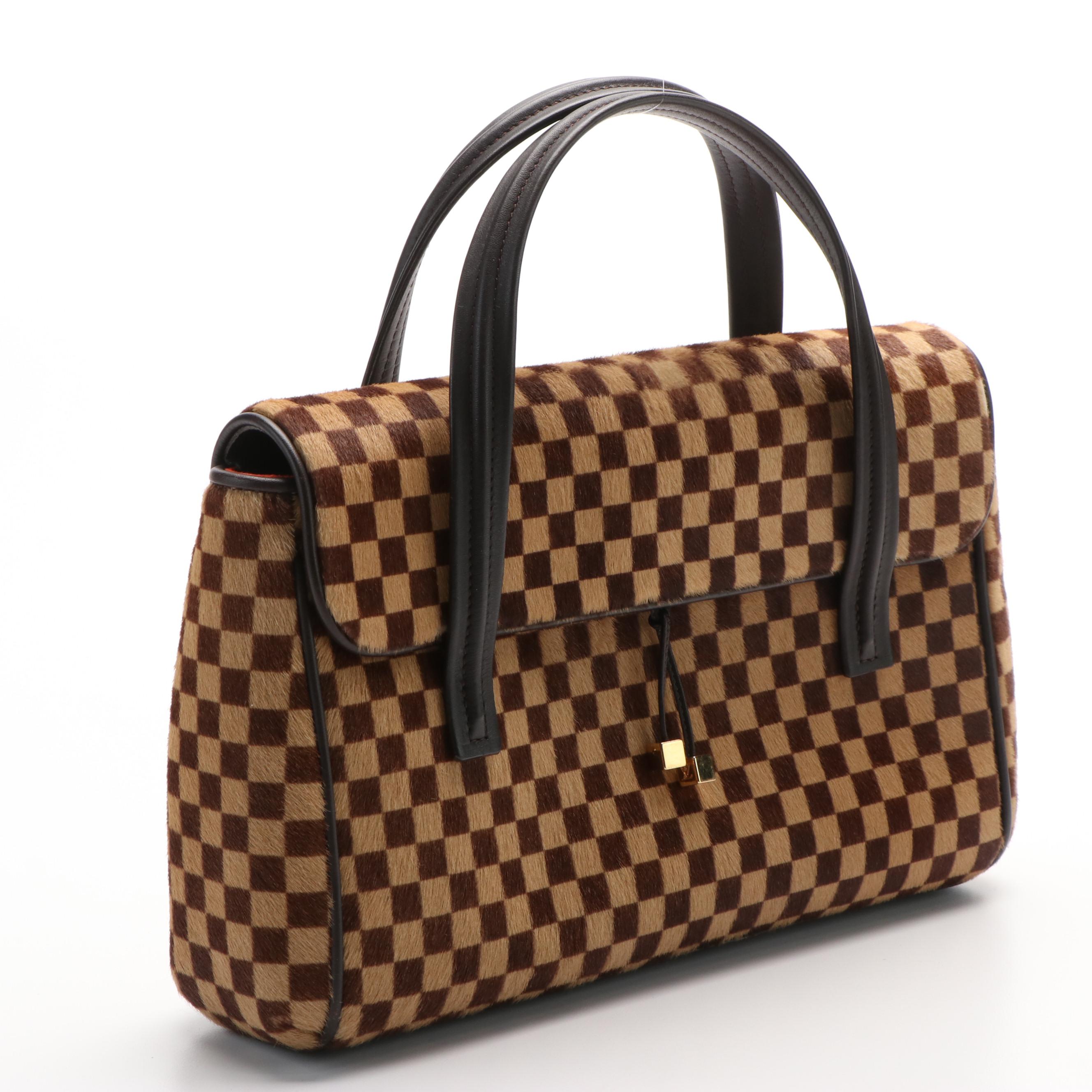 Louis Vuitton Limited Edition Lionne Bag in Damier Sauvage Calf Hair and Leather