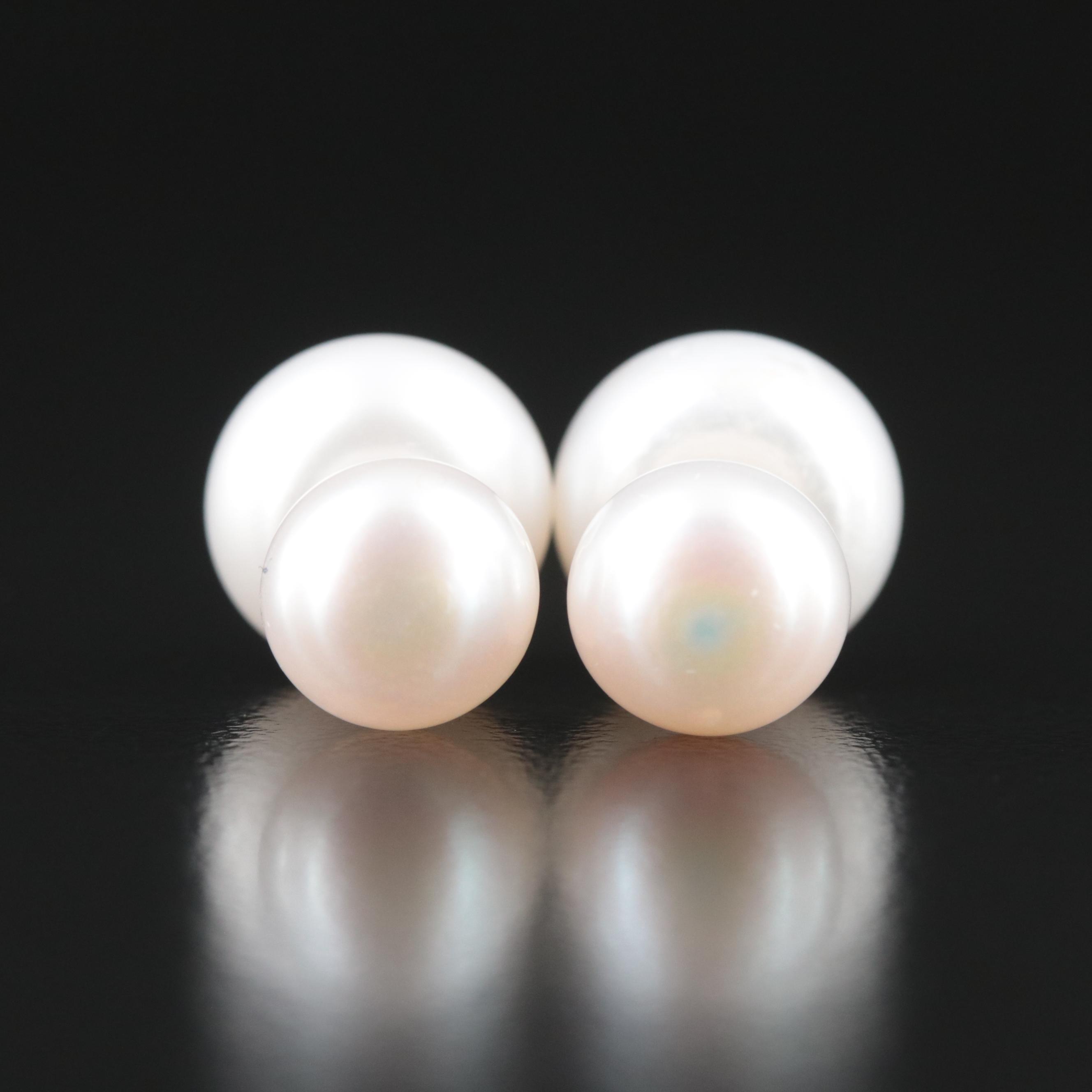14K Pearl Front-Back Earrings