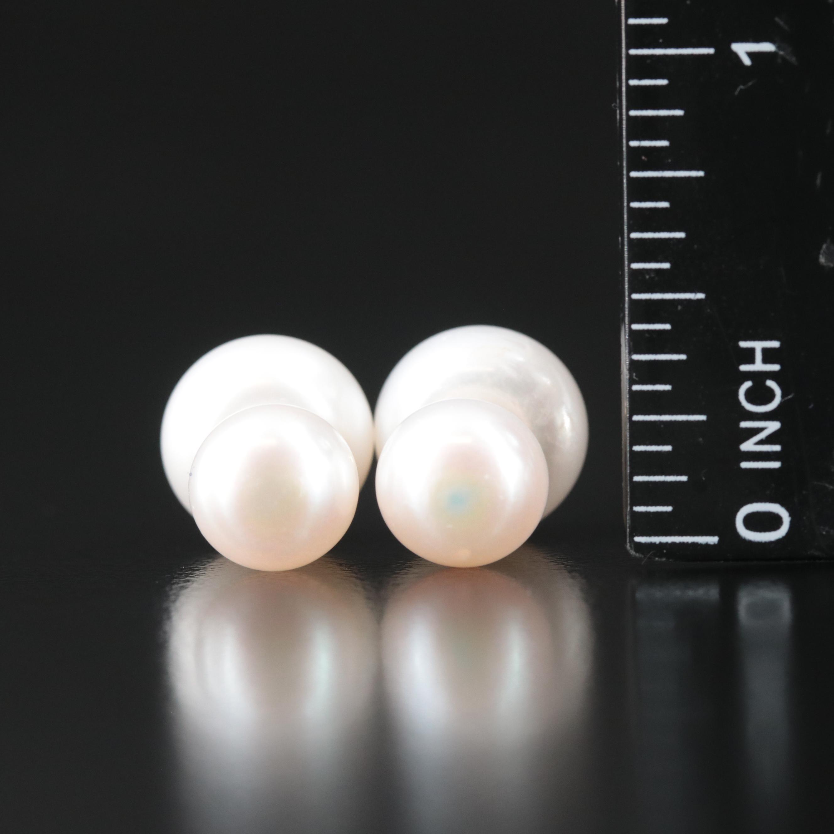 14K Pearl Front-Back Earrings