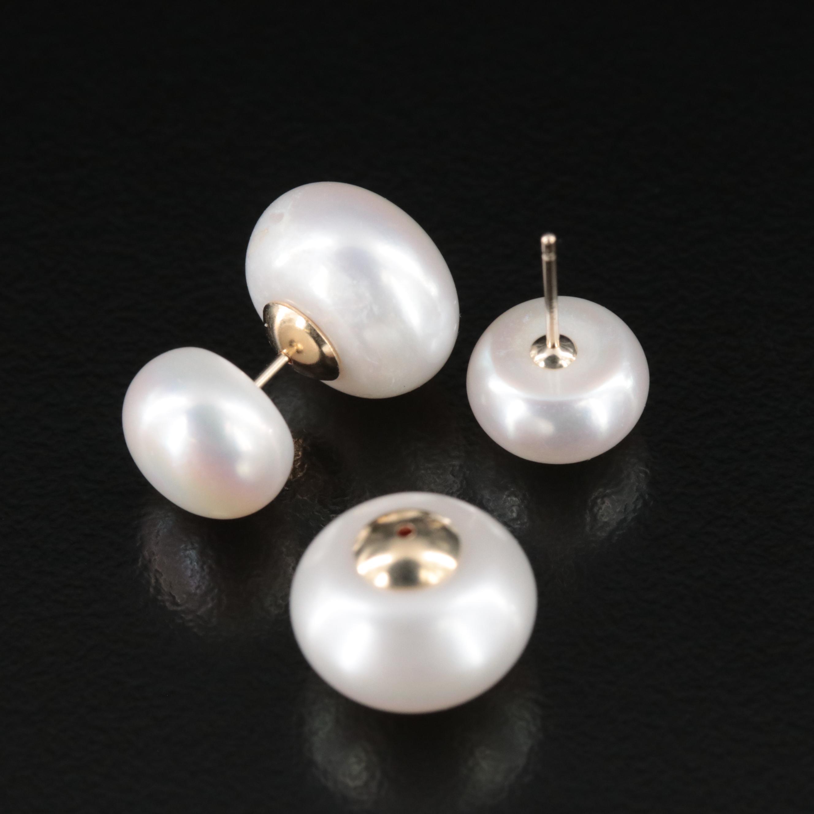 14K Pearl Front-Back Earrings
