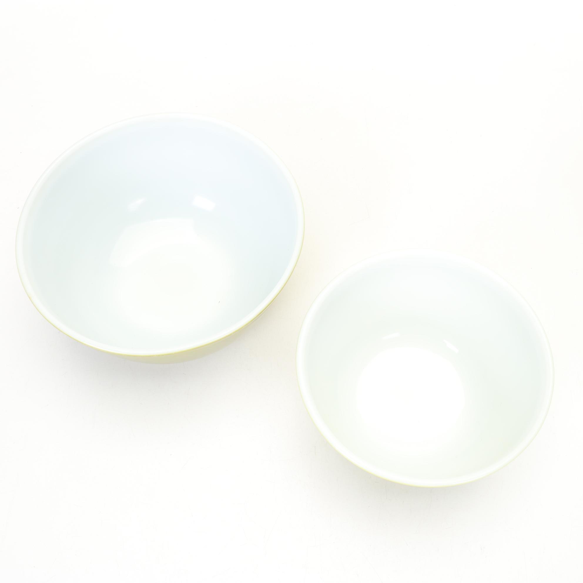 Pair of Jadeite Art Deco Vases With Pyrex and Other Green Kitchenware