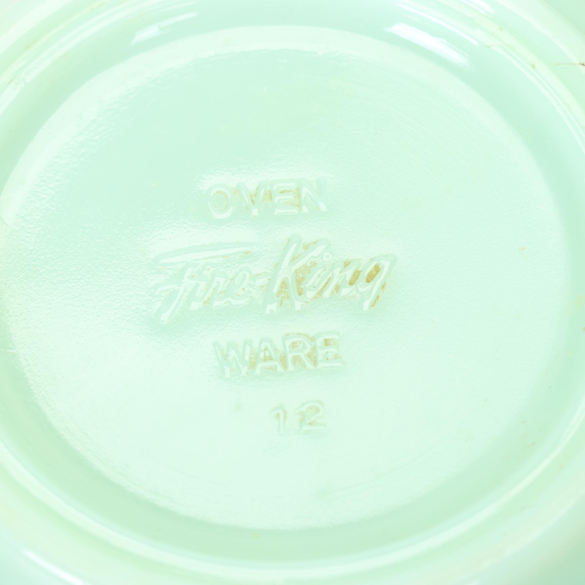 Pair of Jadeite Art Deco Vases With Pyrex and Other Green Kitchenware