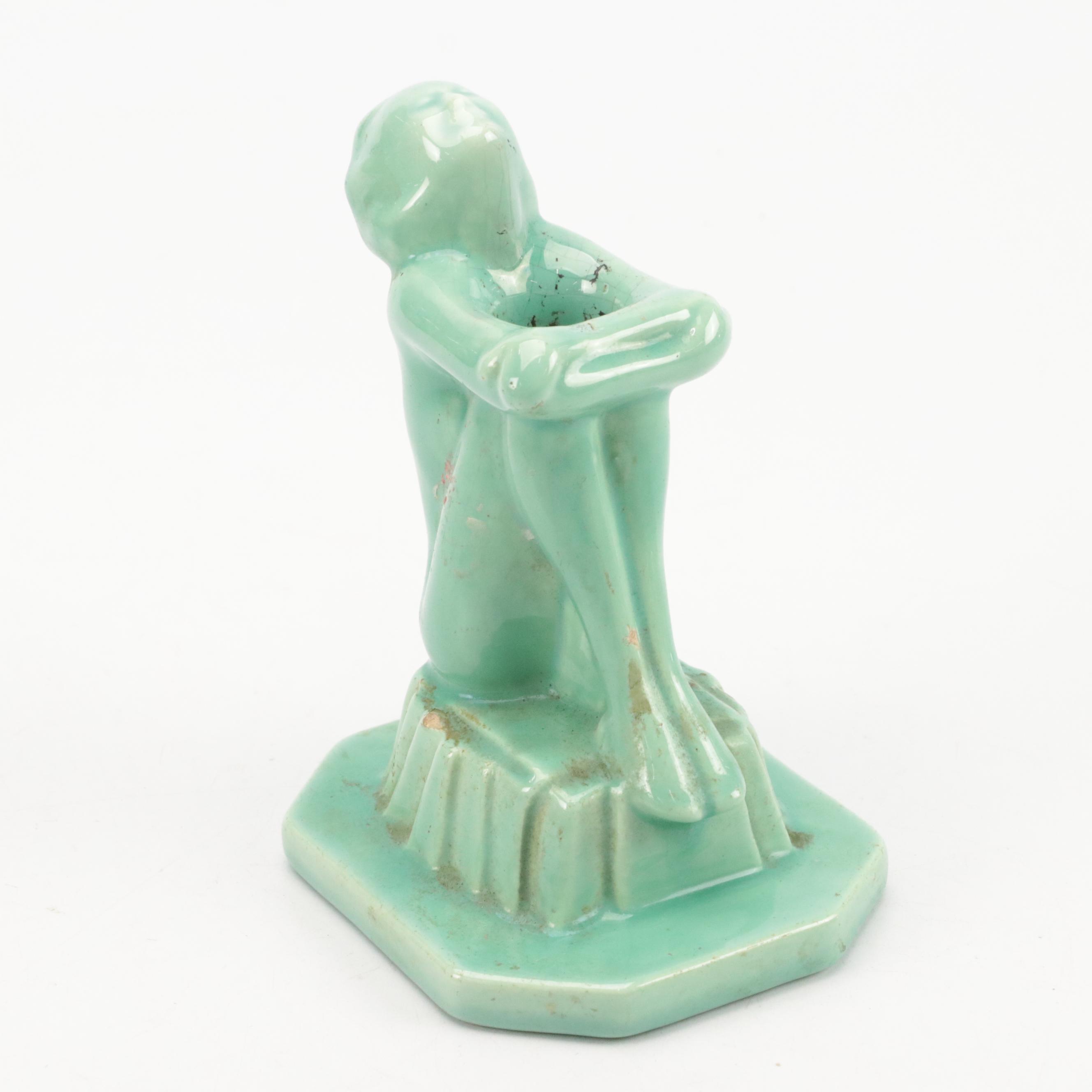 Art Deco Harlequin Clown Desk Lamp with Other Lamps and Ashtray