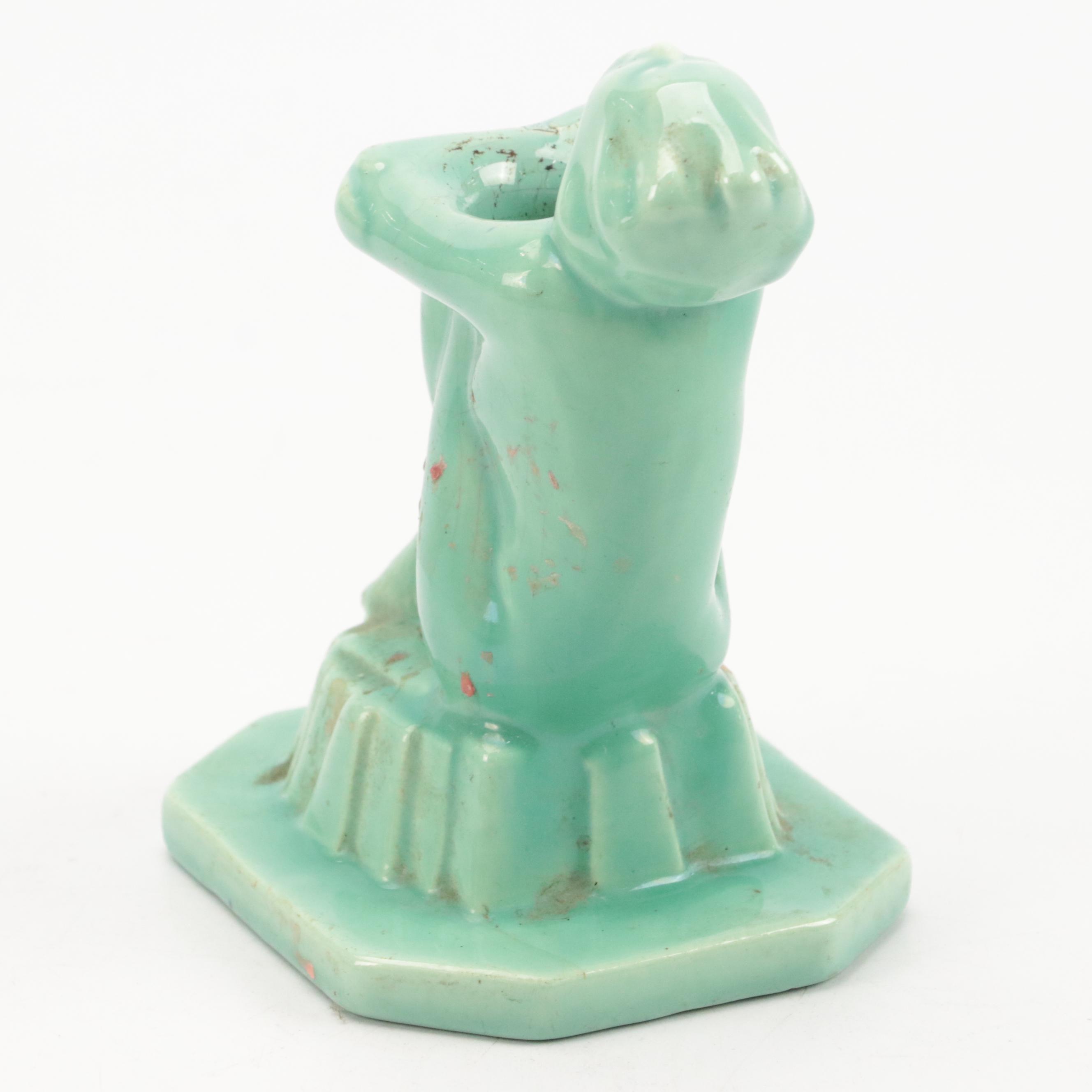 Art Deco Harlequin Clown Desk Lamp with Other Lamps and Ashtray