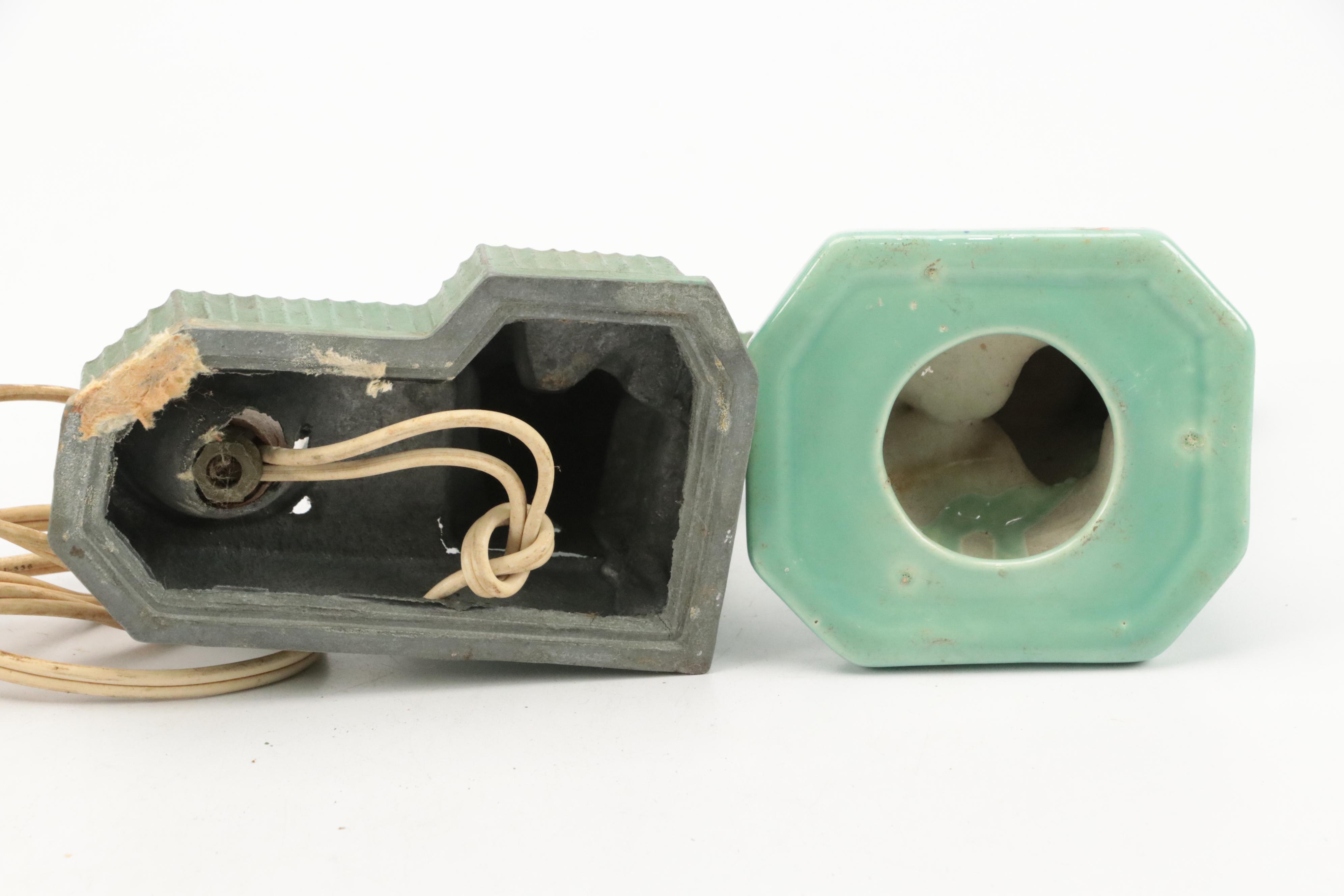 Art Deco Harlequin Clown Desk Lamp with Other Lamps and Ashtray