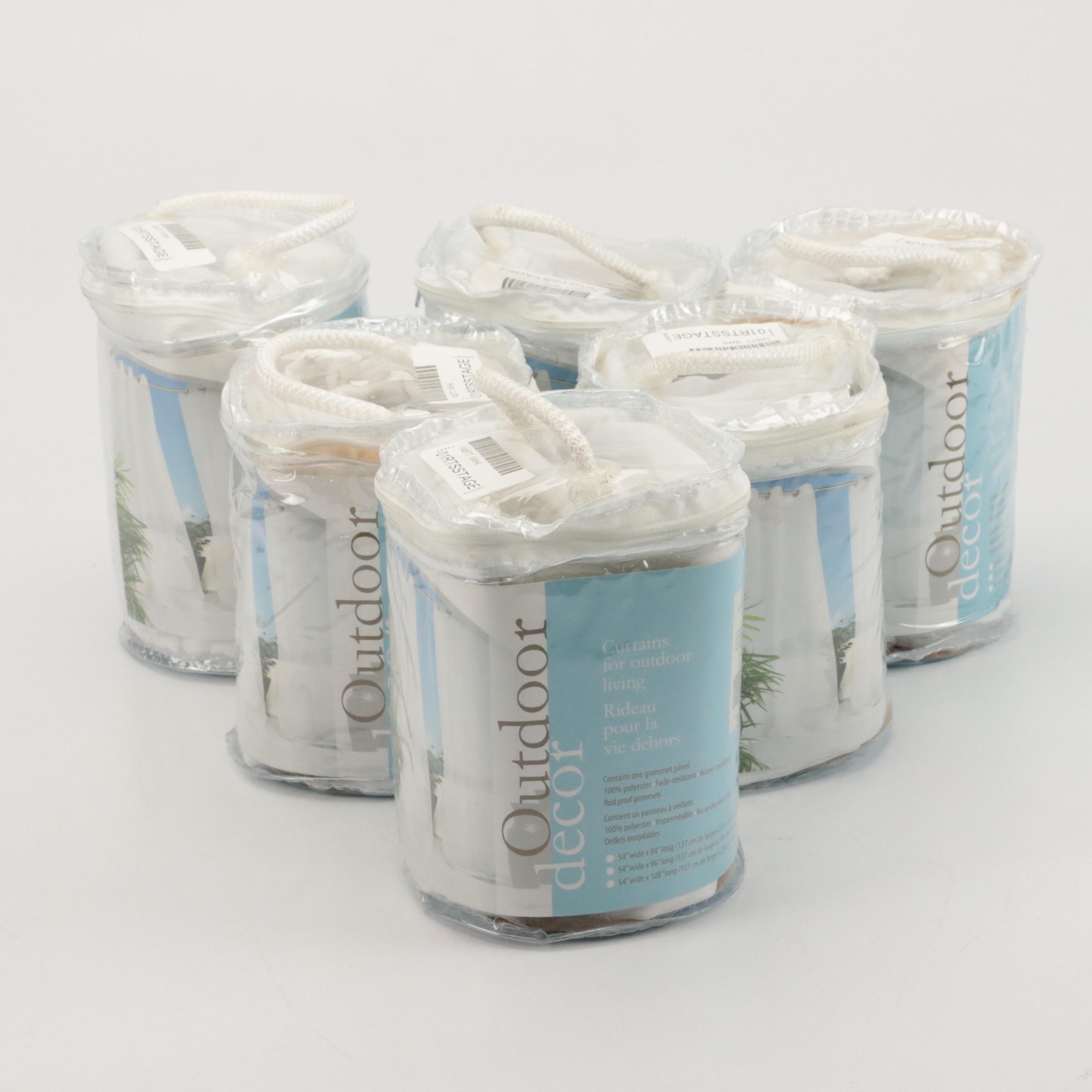 Outdoor Decor White Patio Curtains With Grommets