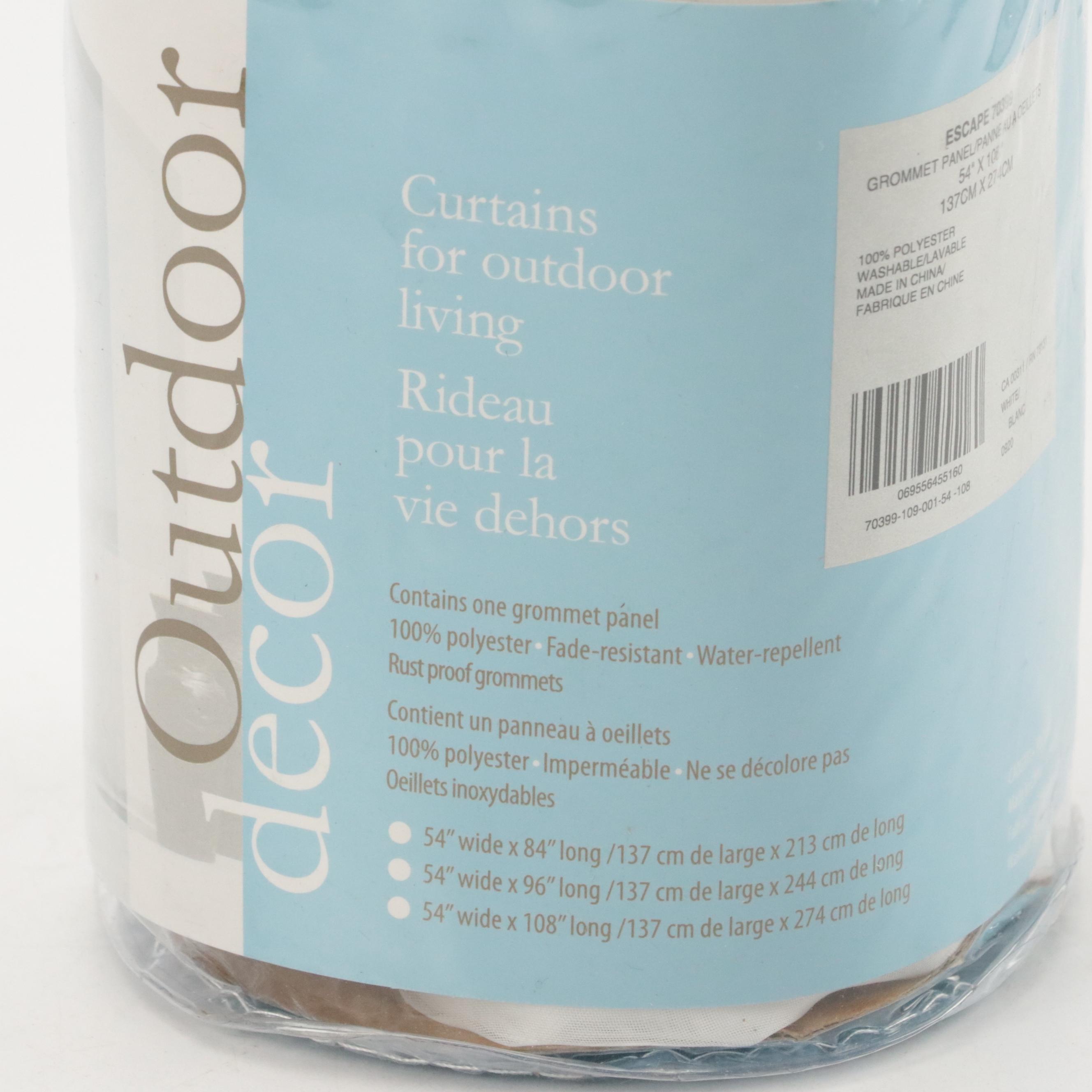 Outdoor Decor White Patio Curtains With Grommets