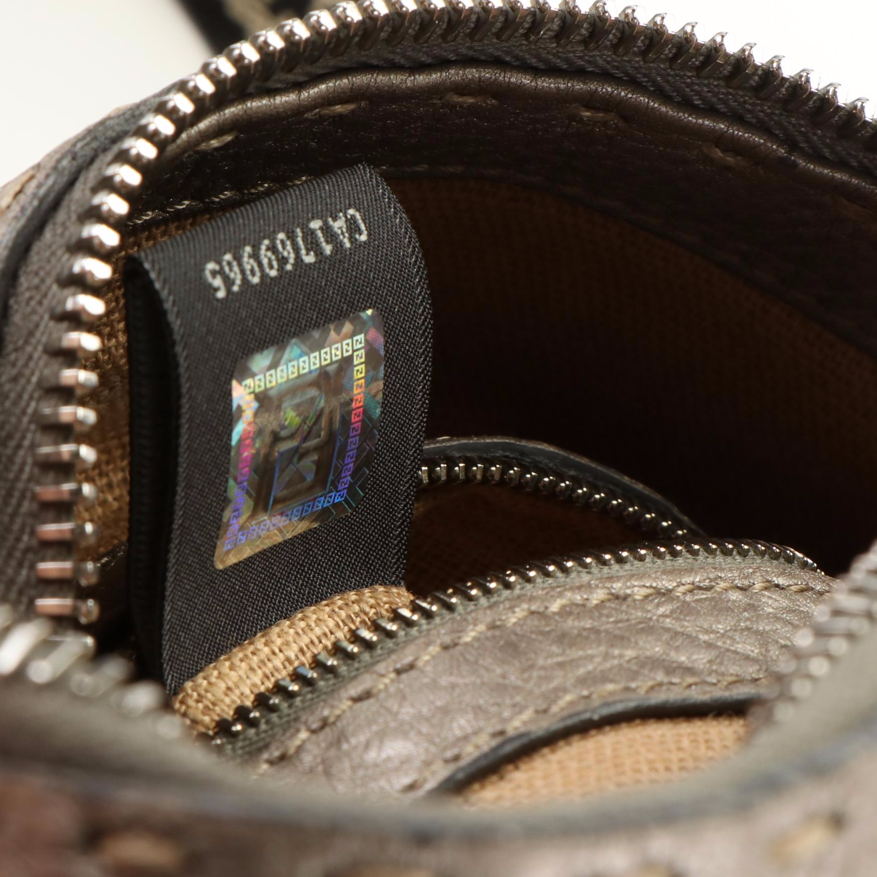 Fendi Selleria Messenger Bag in Metallic Finished Pebble Grain Leather