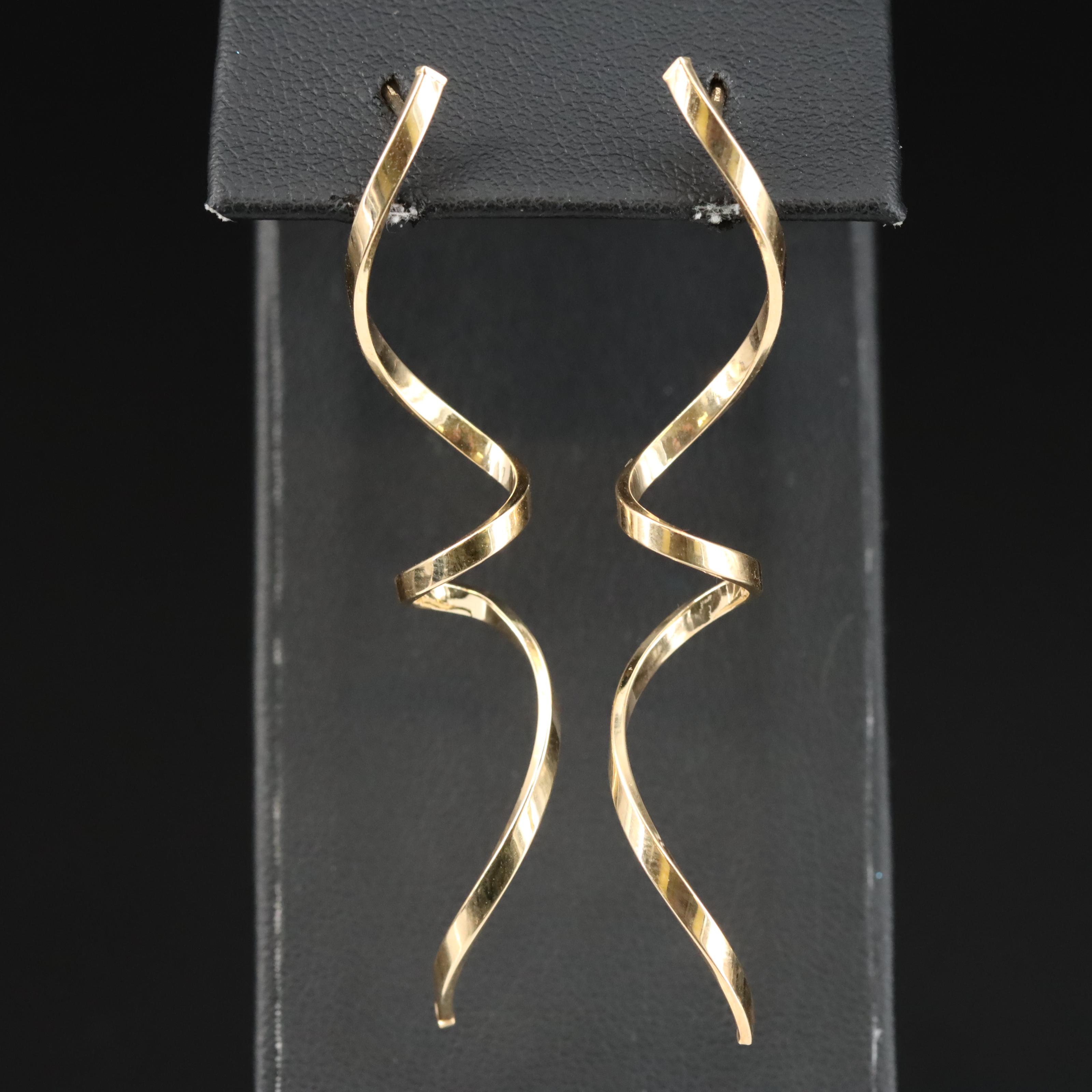 14K Spiral Ribbon Earrings