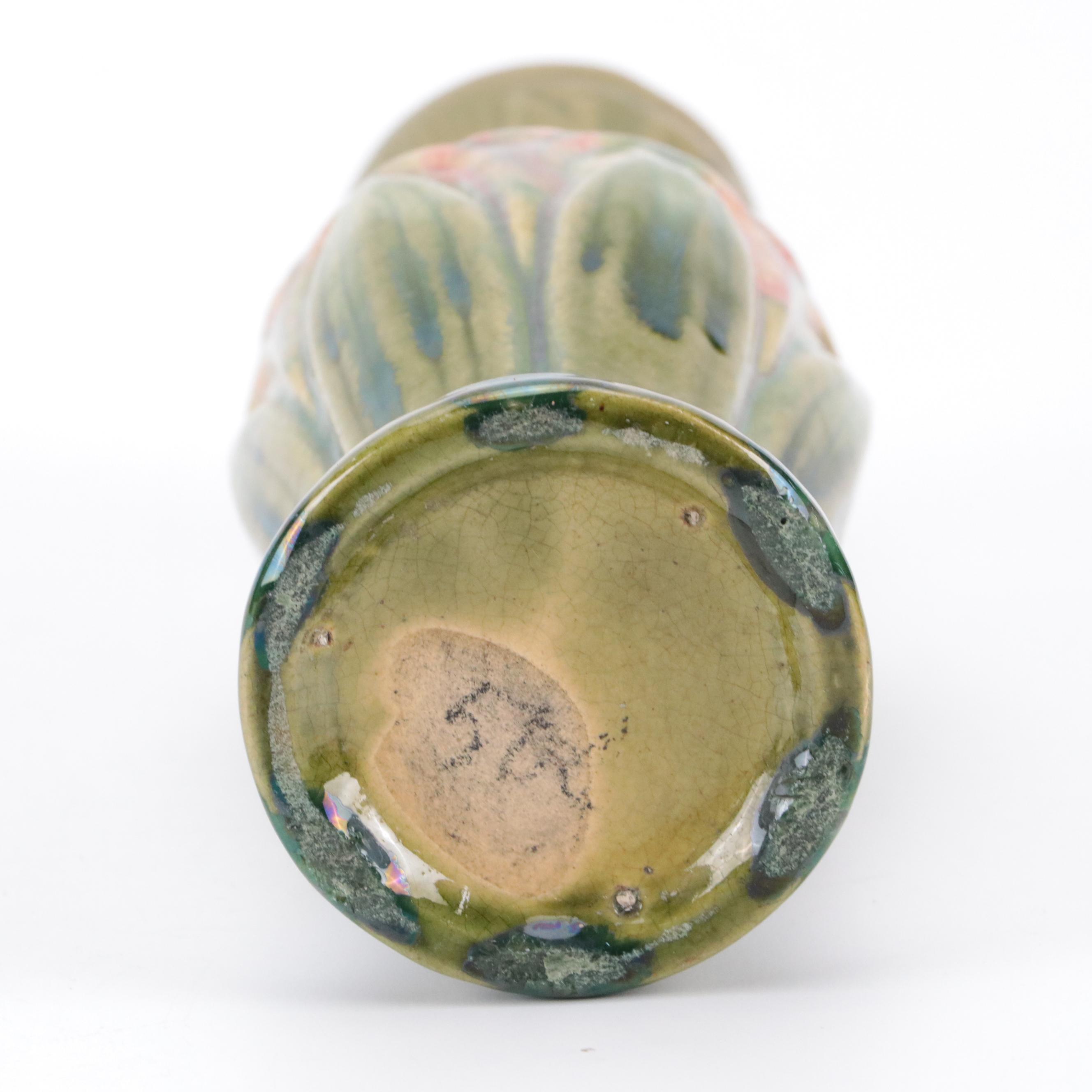 Brush McCoy Pottery "Amaryllis" Ceramic Vase and Console Bowl