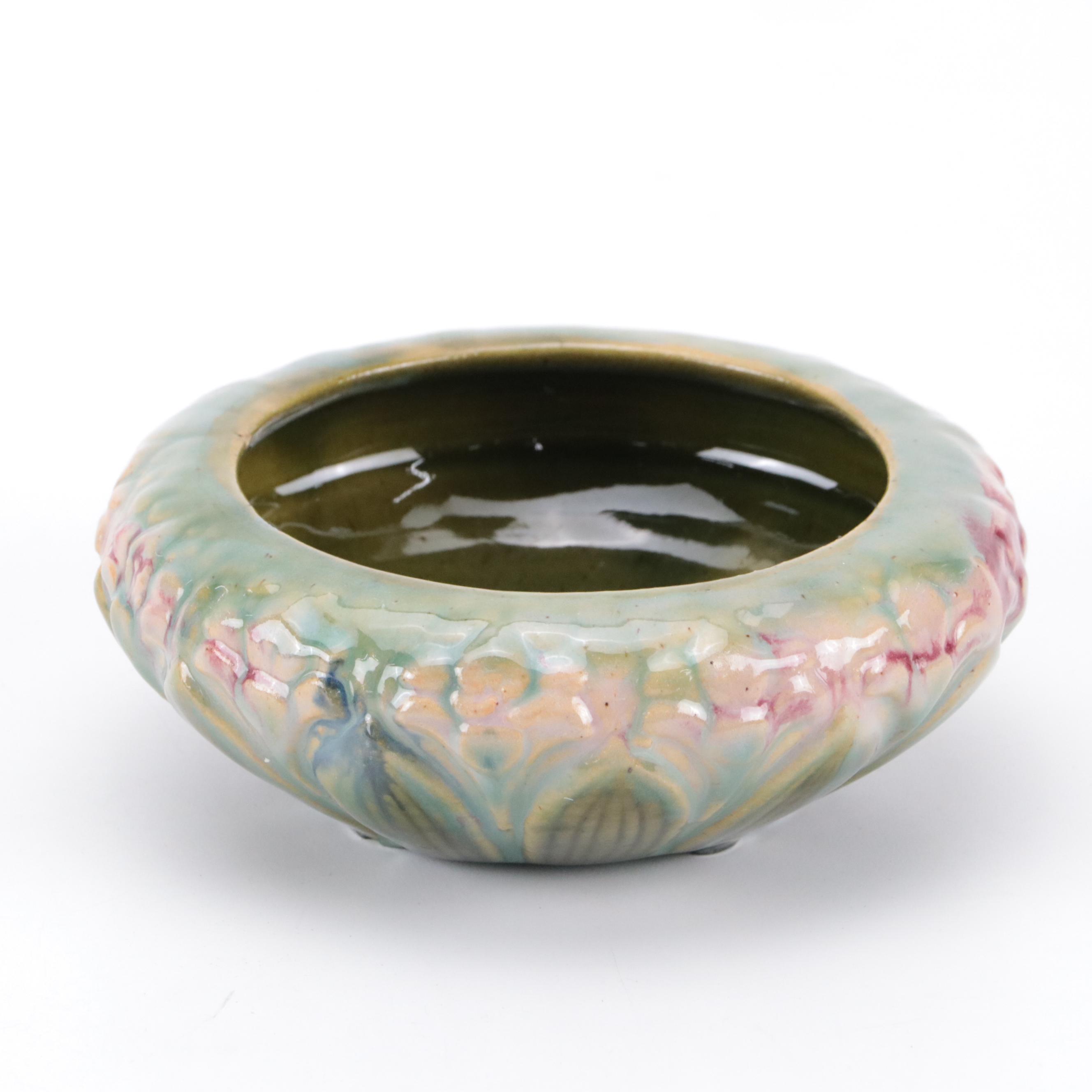 Brush McCoy Pottery "Amaryllis" Ceramic Vase and Console Bowl