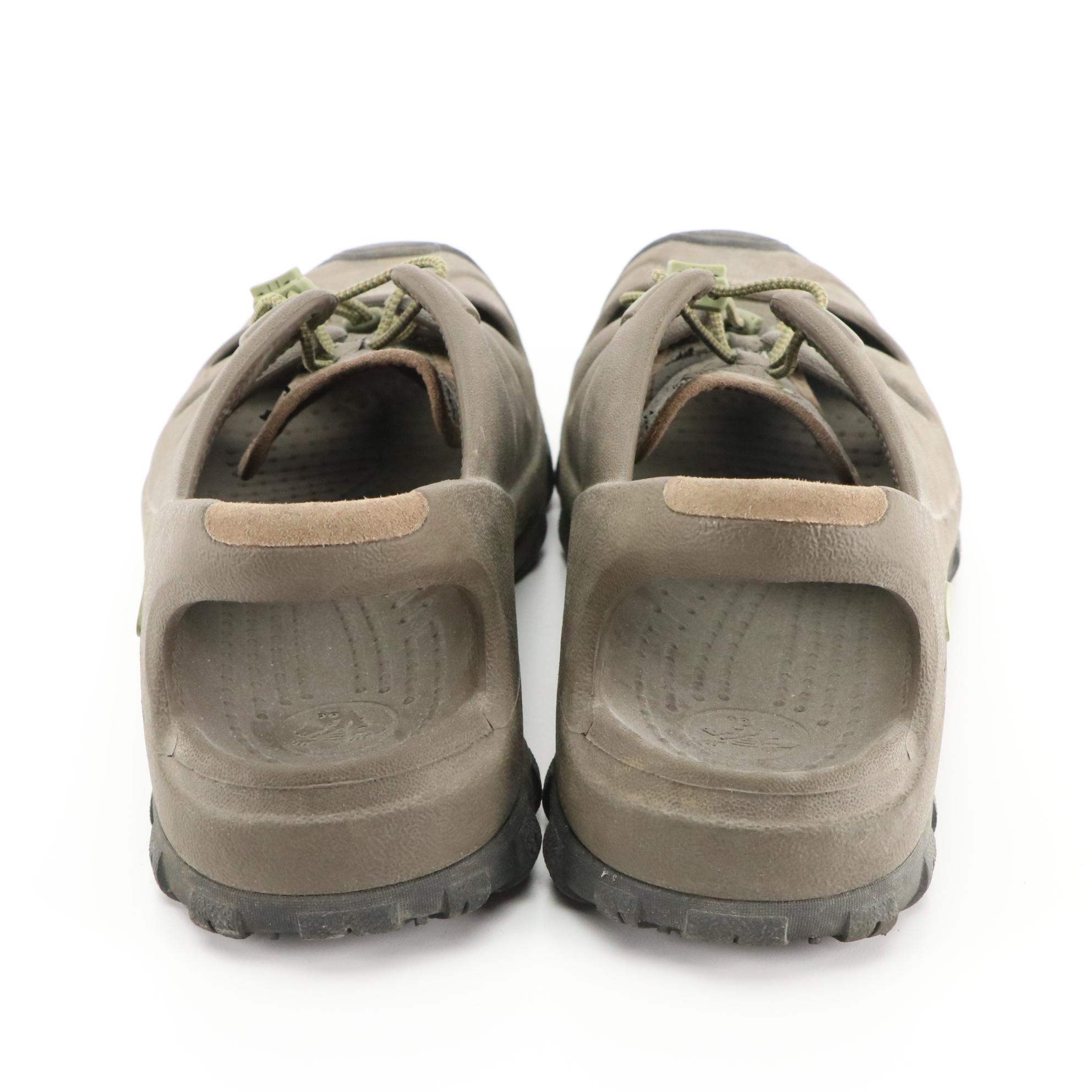 Men's Crocs Closed Toe Leather and Camo Clogs with Trailbreak Water Shoes