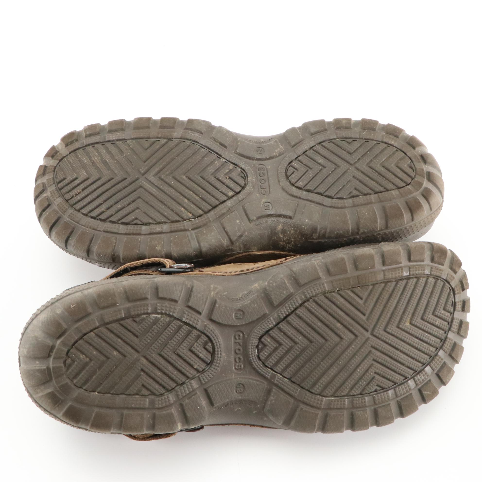 Men's Crocs Closed Toe Leather and Camo Clogs with Trailbreak Water Shoes