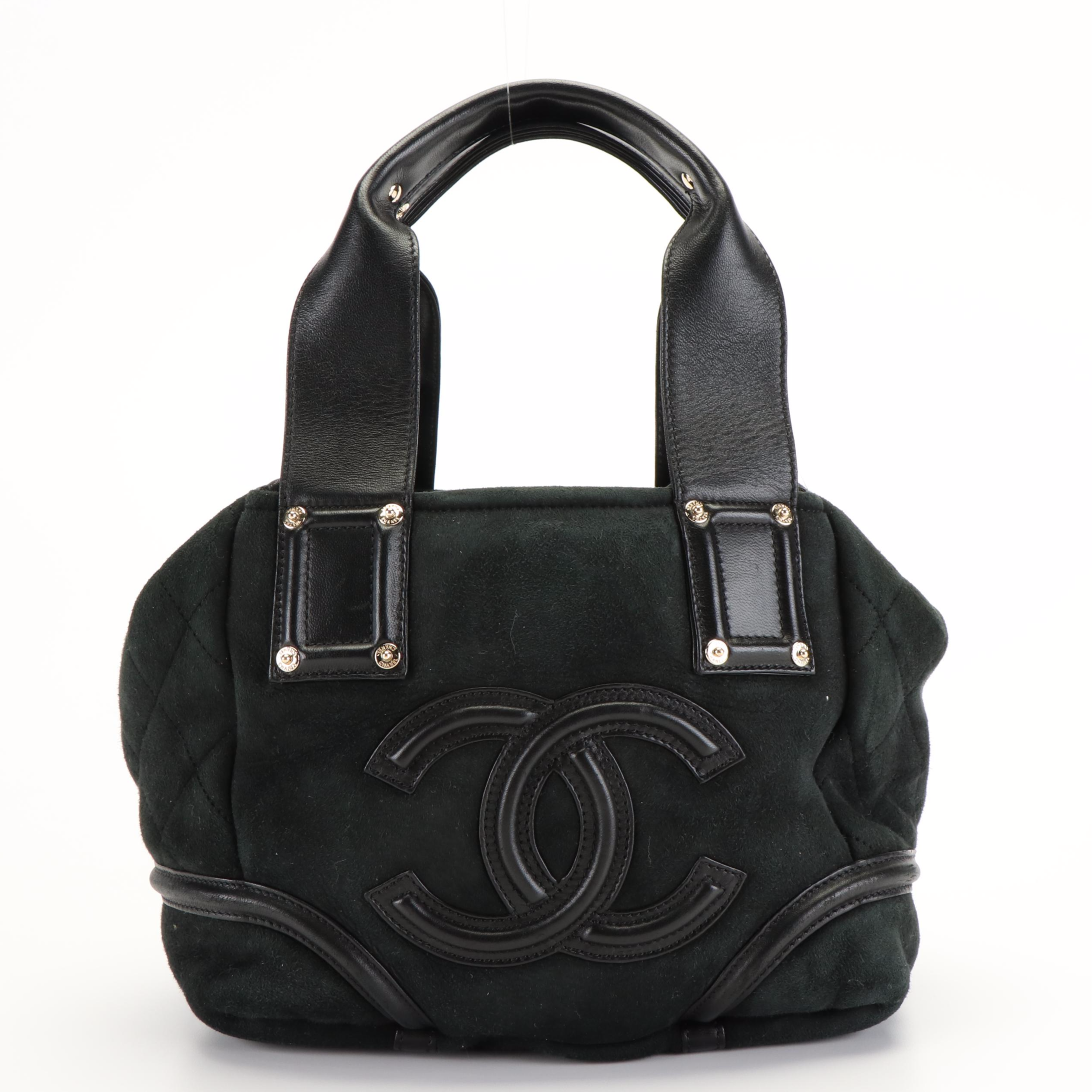 Chanel Black Shearling Sparkling Small Winter Tote