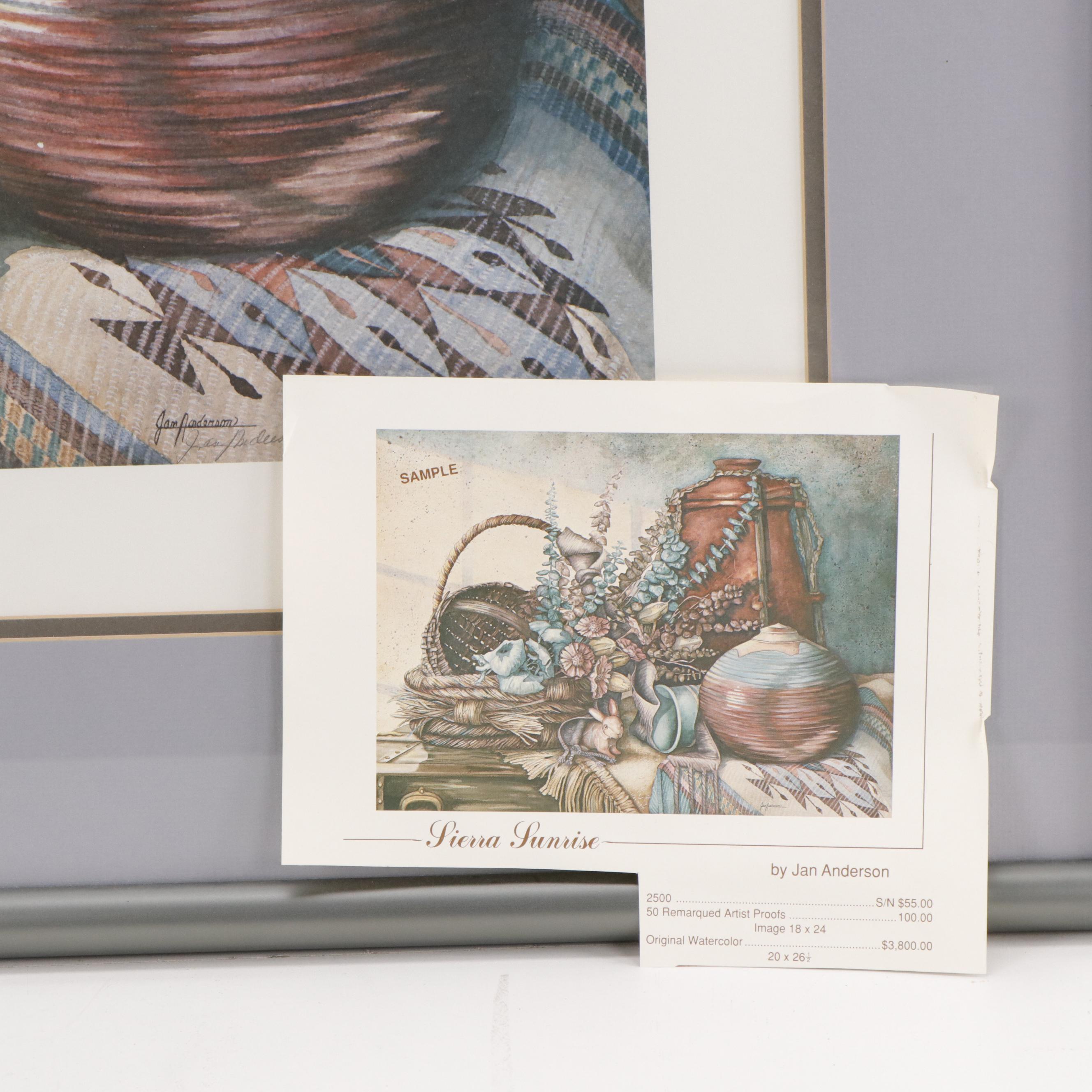 Jan Anderson Offset Lithograph "Sierra Sunrise," Circa 1990