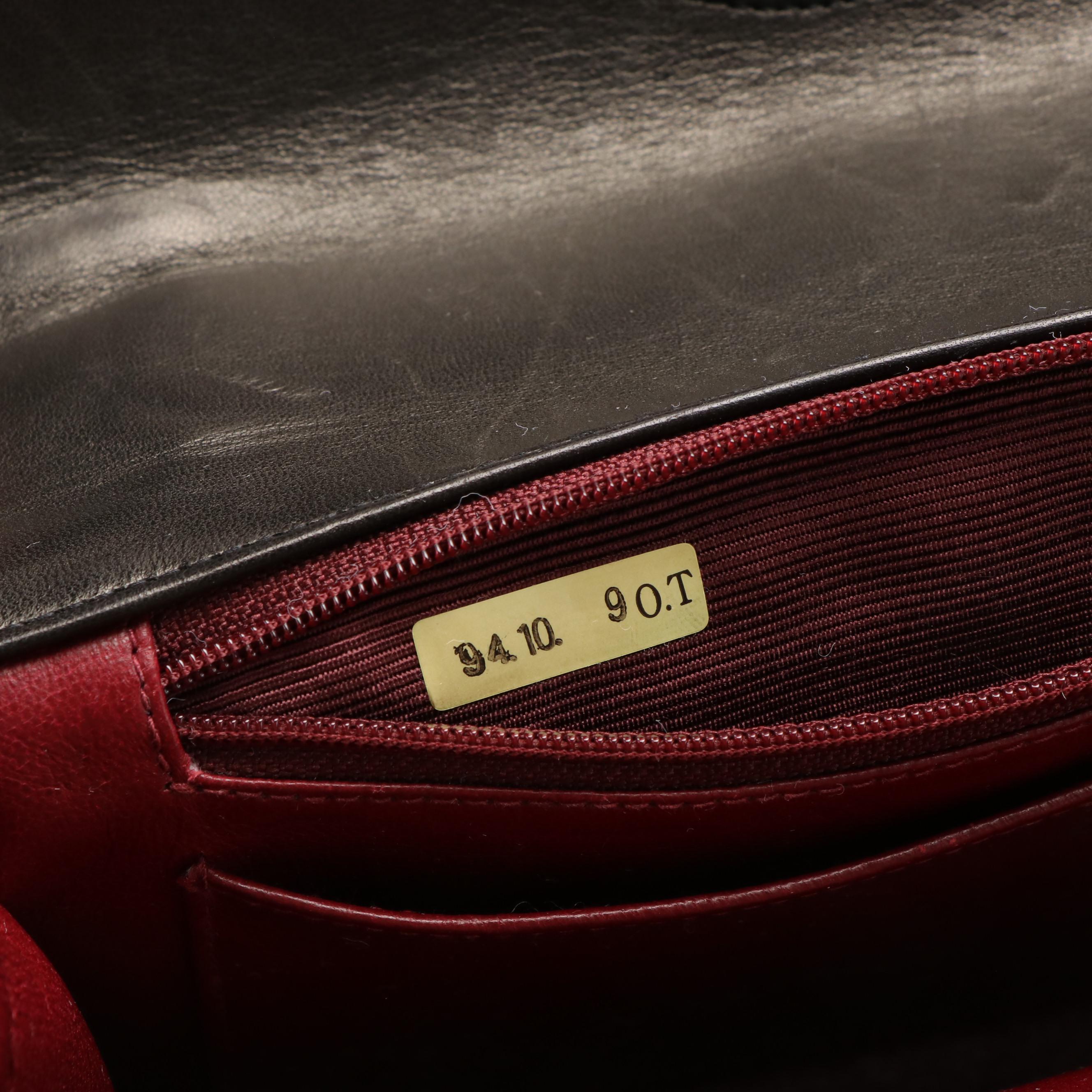 Chanel Vintage Brown Quilted Lambskin Top Handle Medium Flap Bag