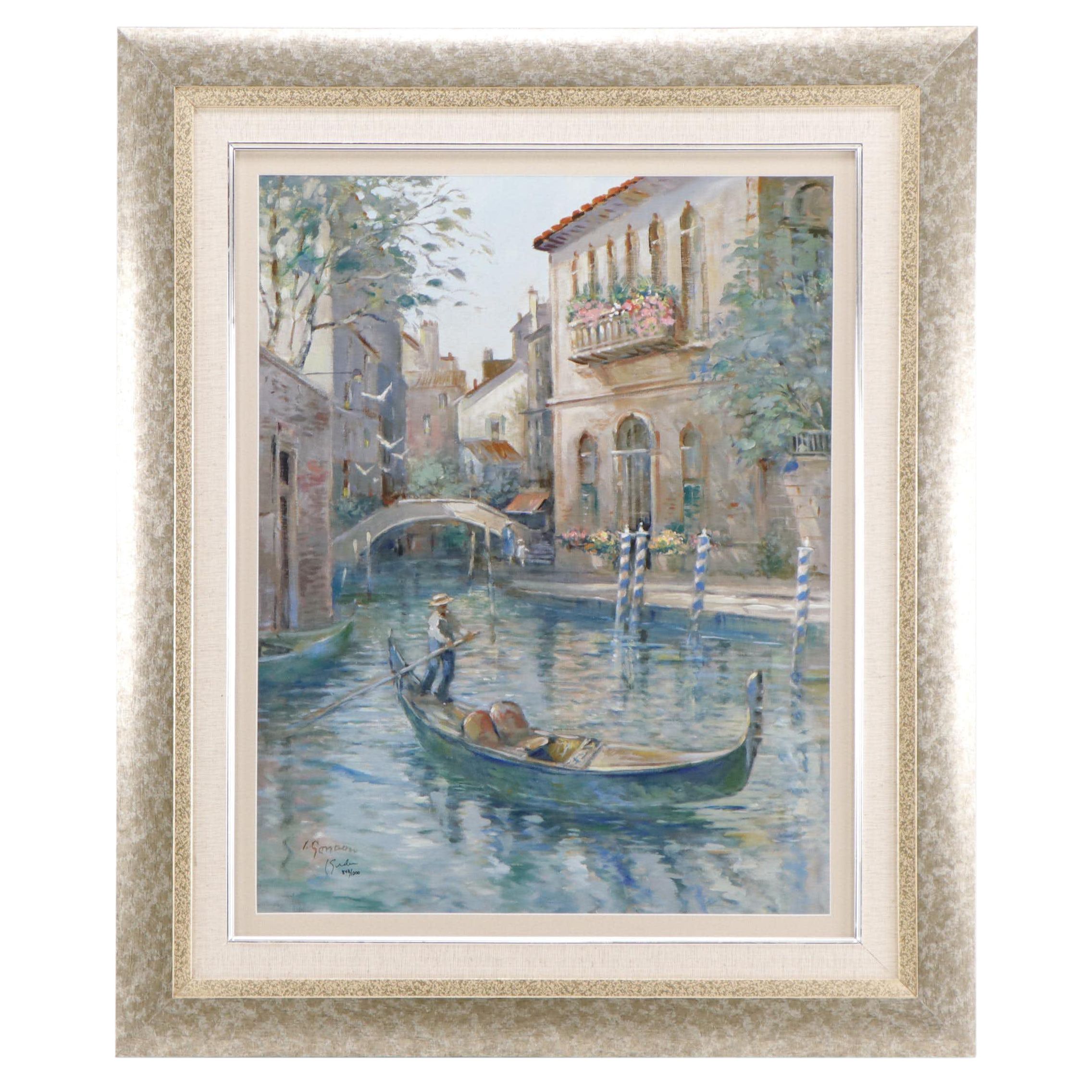 L. Gordon Offset Lithograph "Venetian Colors," 1998