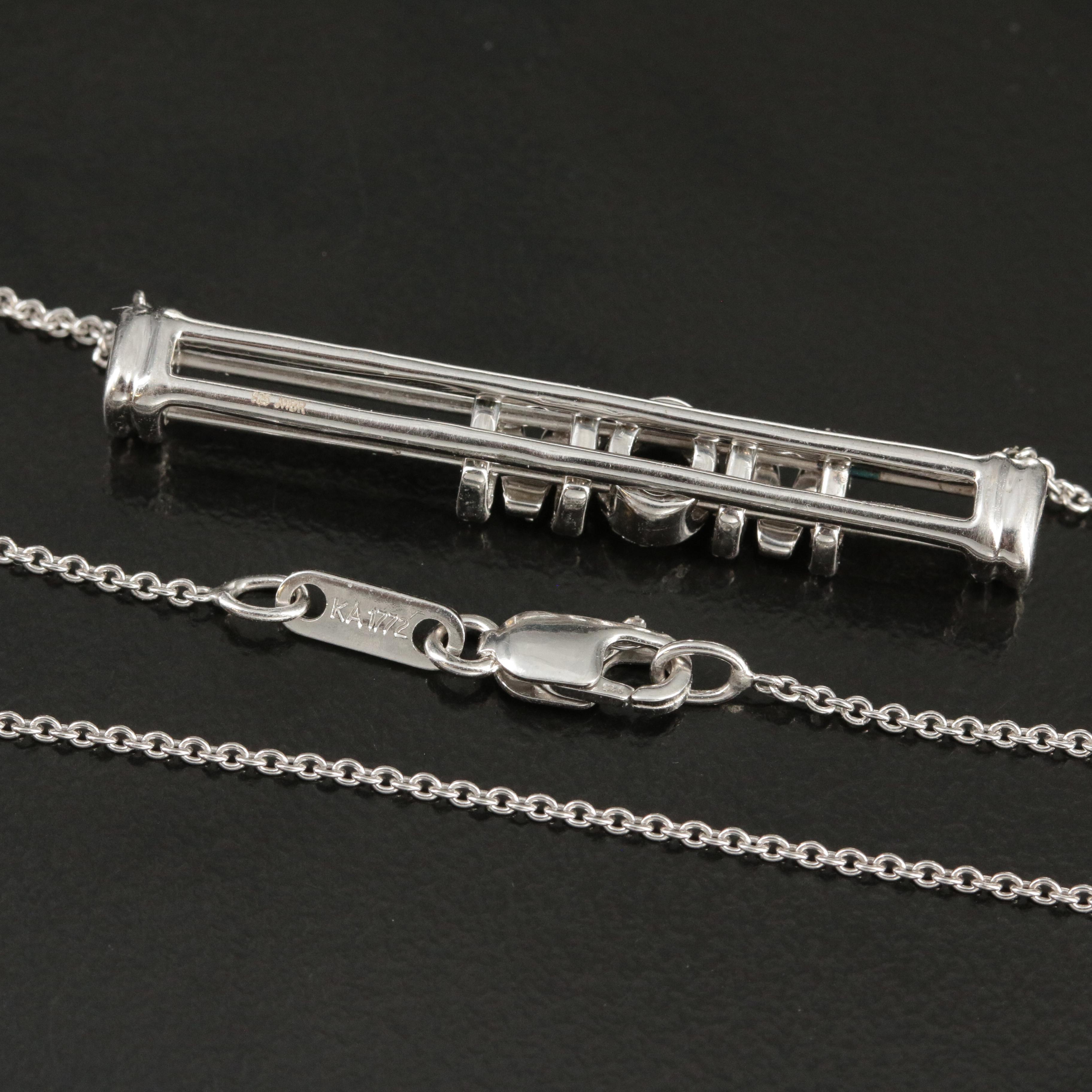 Sterling Articulated Diamond "MOM" Necklace