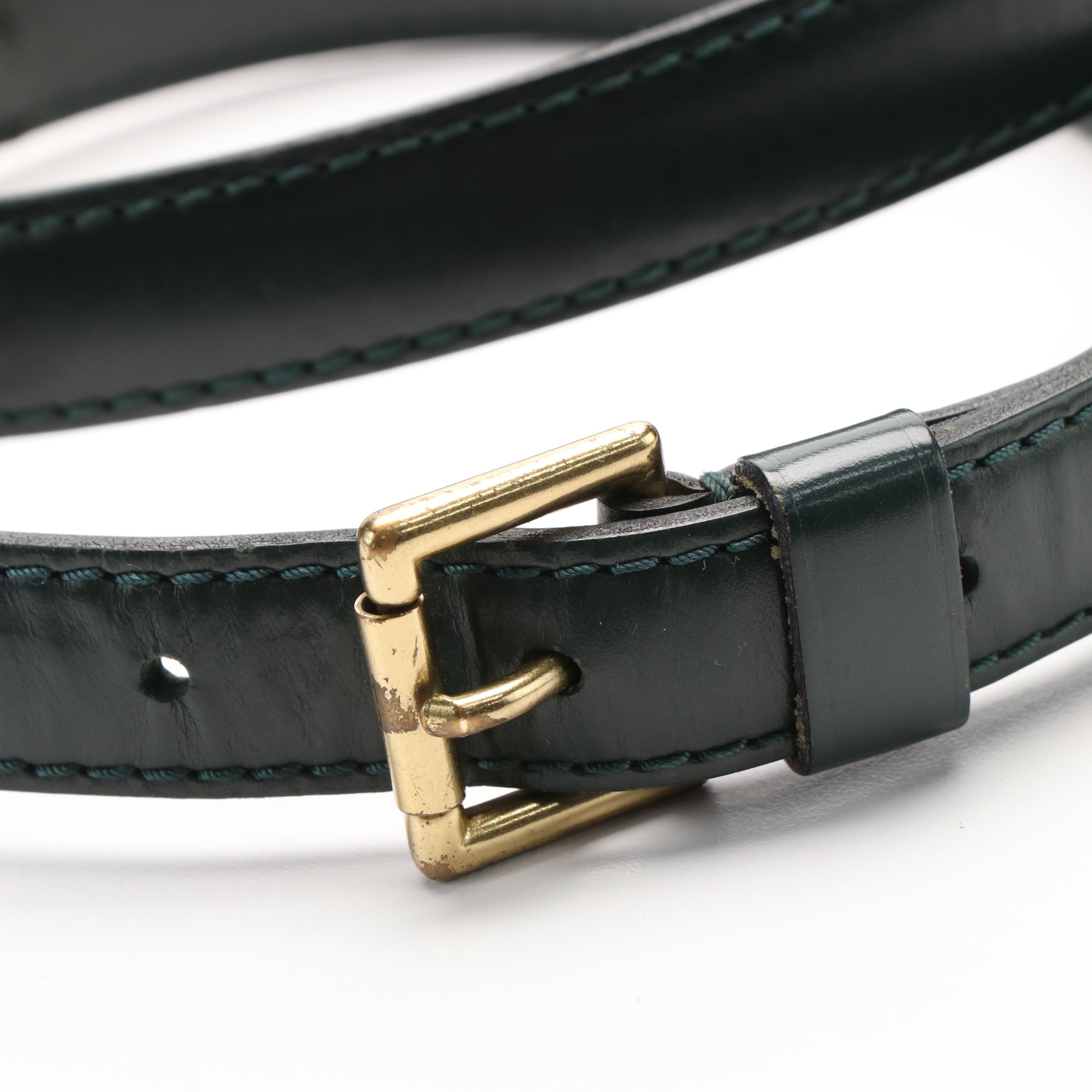 Louis Vuitton Crossbody Strap in Green Leather