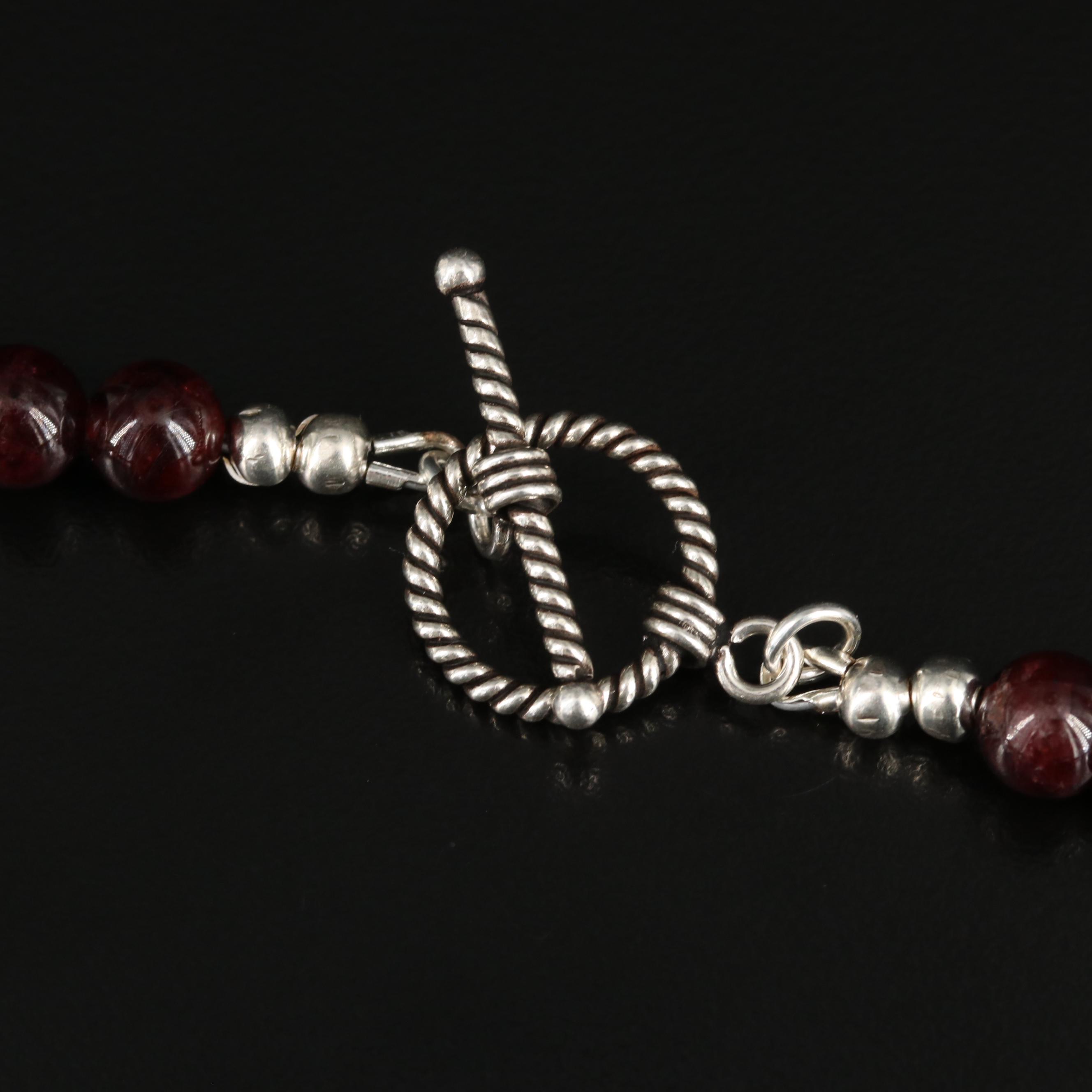 Artisan Assembled Carved Ruby in Zoisite with Garnet Necklace