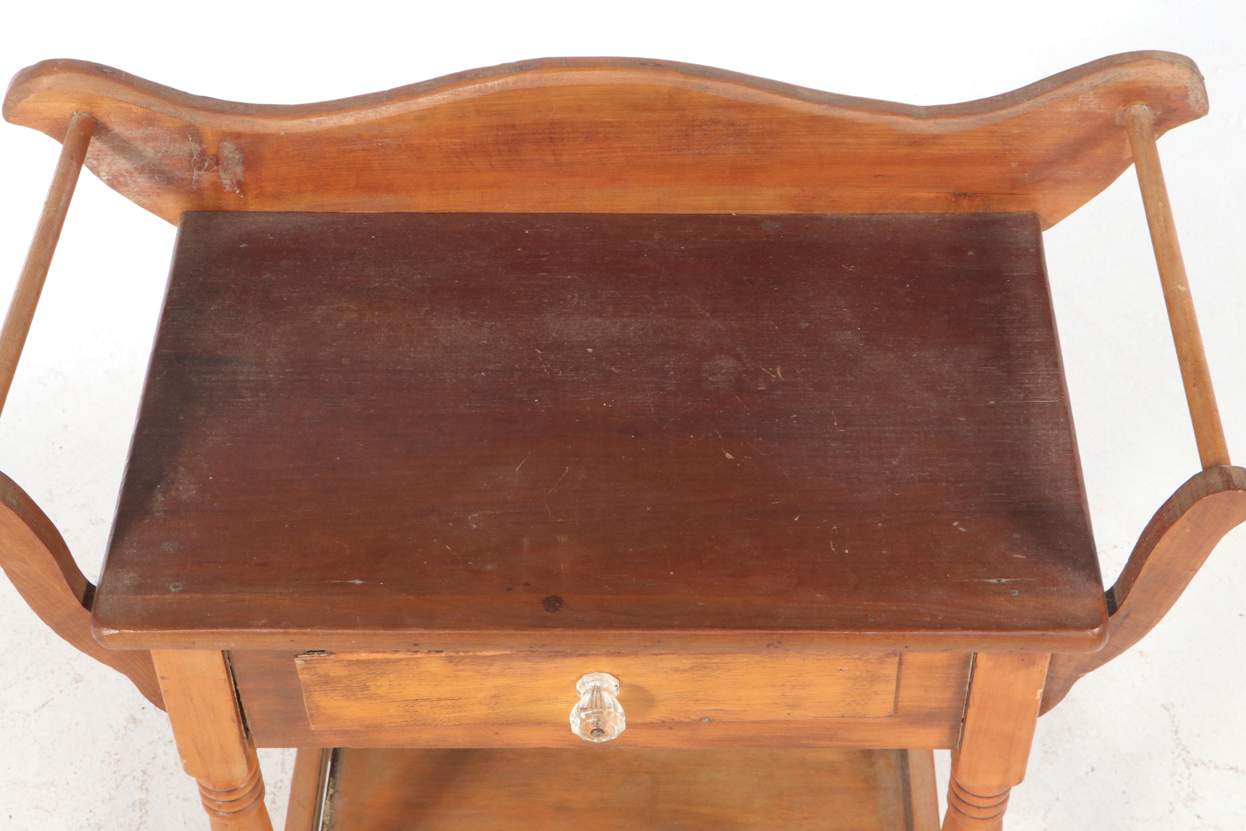 American Primitive Hardwood Basin Stand, 19th Century