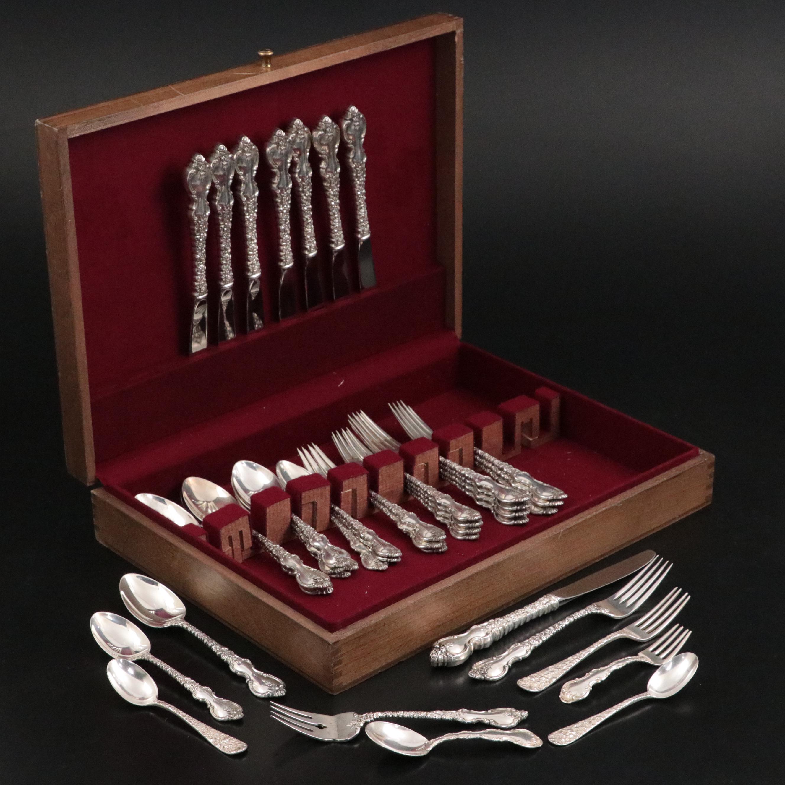 International "Du Barry" and More Sterling Silver Flatware with Storage Chest