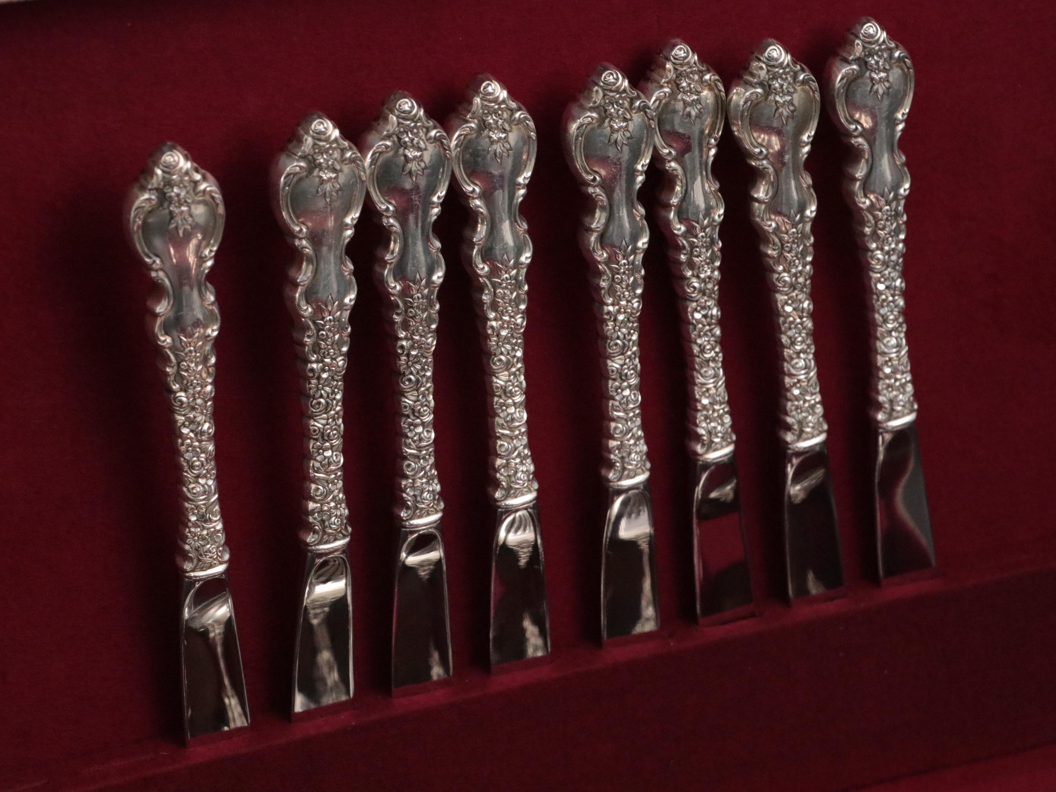 International "Du Barry" and More Sterling Silver Flatware with Storage Chest