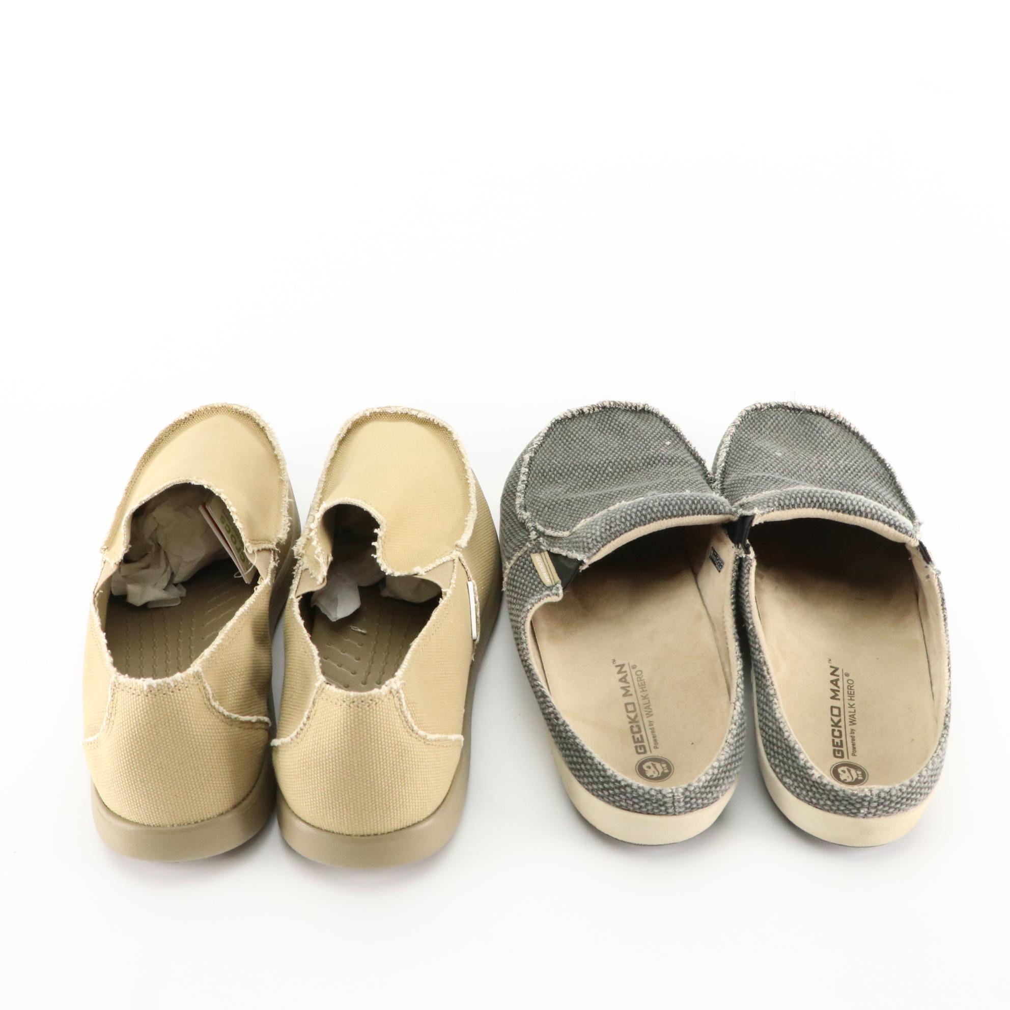 Men's Crocs Camo Sandals, Slip-Ons & Lace-Up Shoes with Grey Gecko Man Slip-Ons