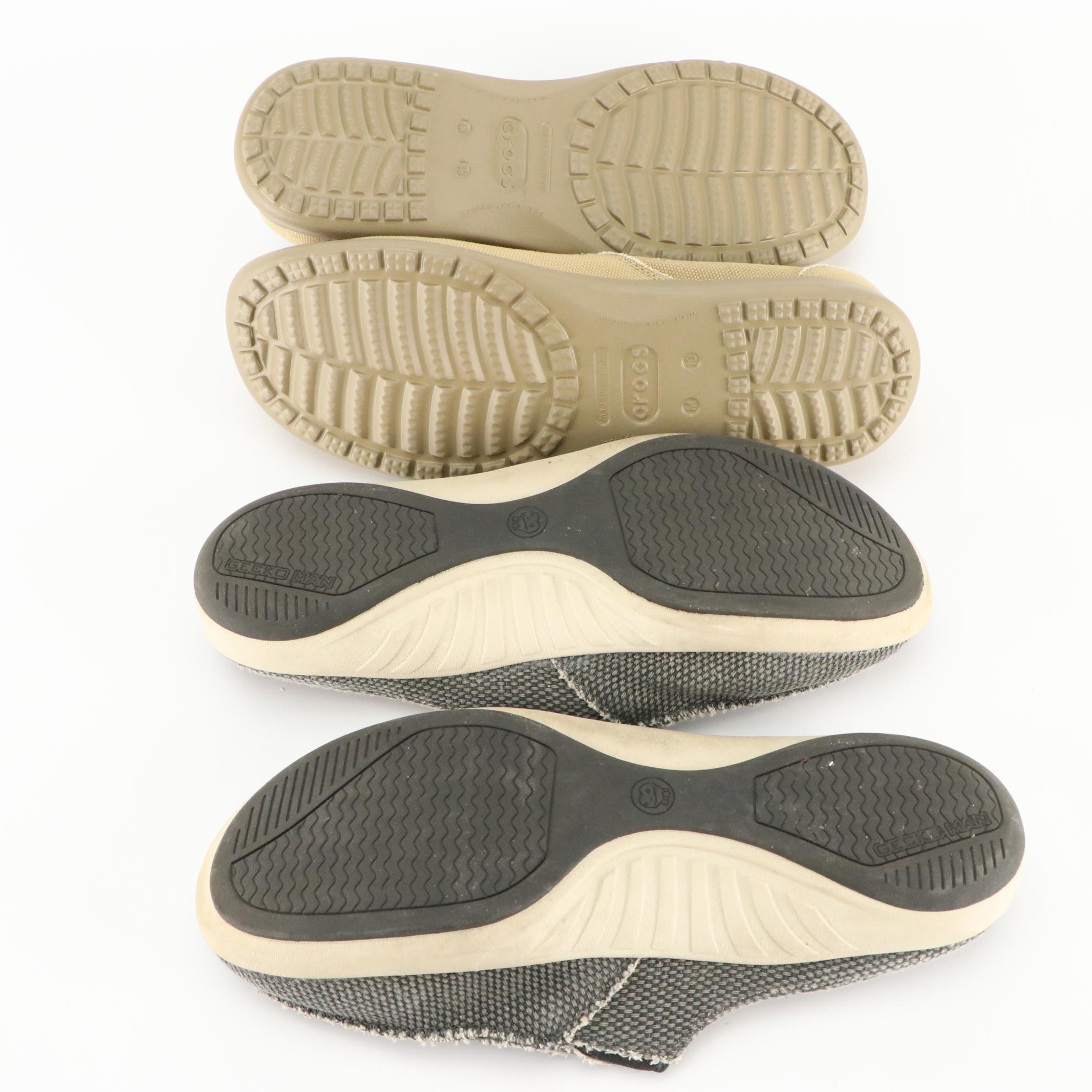 Men's Crocs Camo Sandals, Slip-Ons & Lace-Up Shoes with Grey Gecko Man Slip-Ons