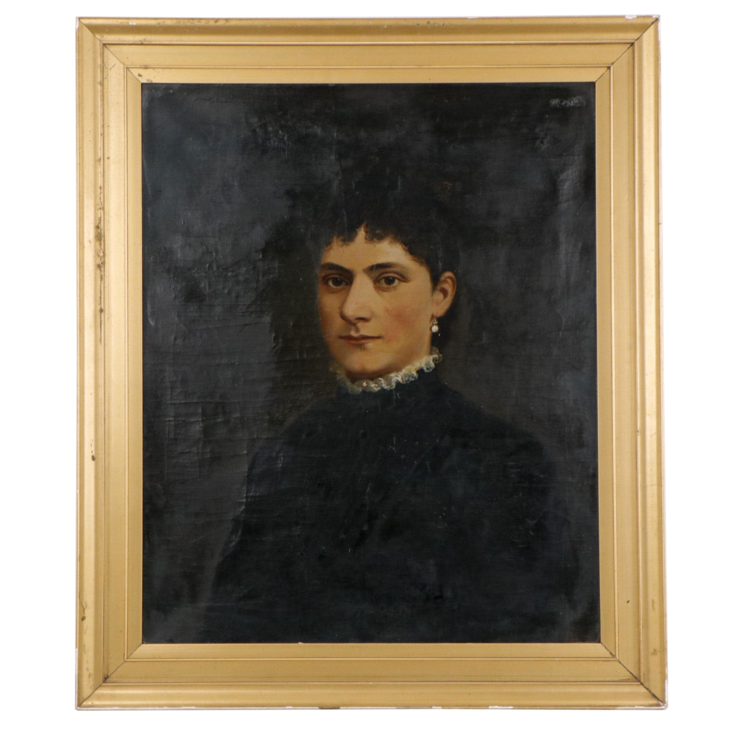 Ferdinand Danton, Jr. Oil Painting Portrait of a Woman