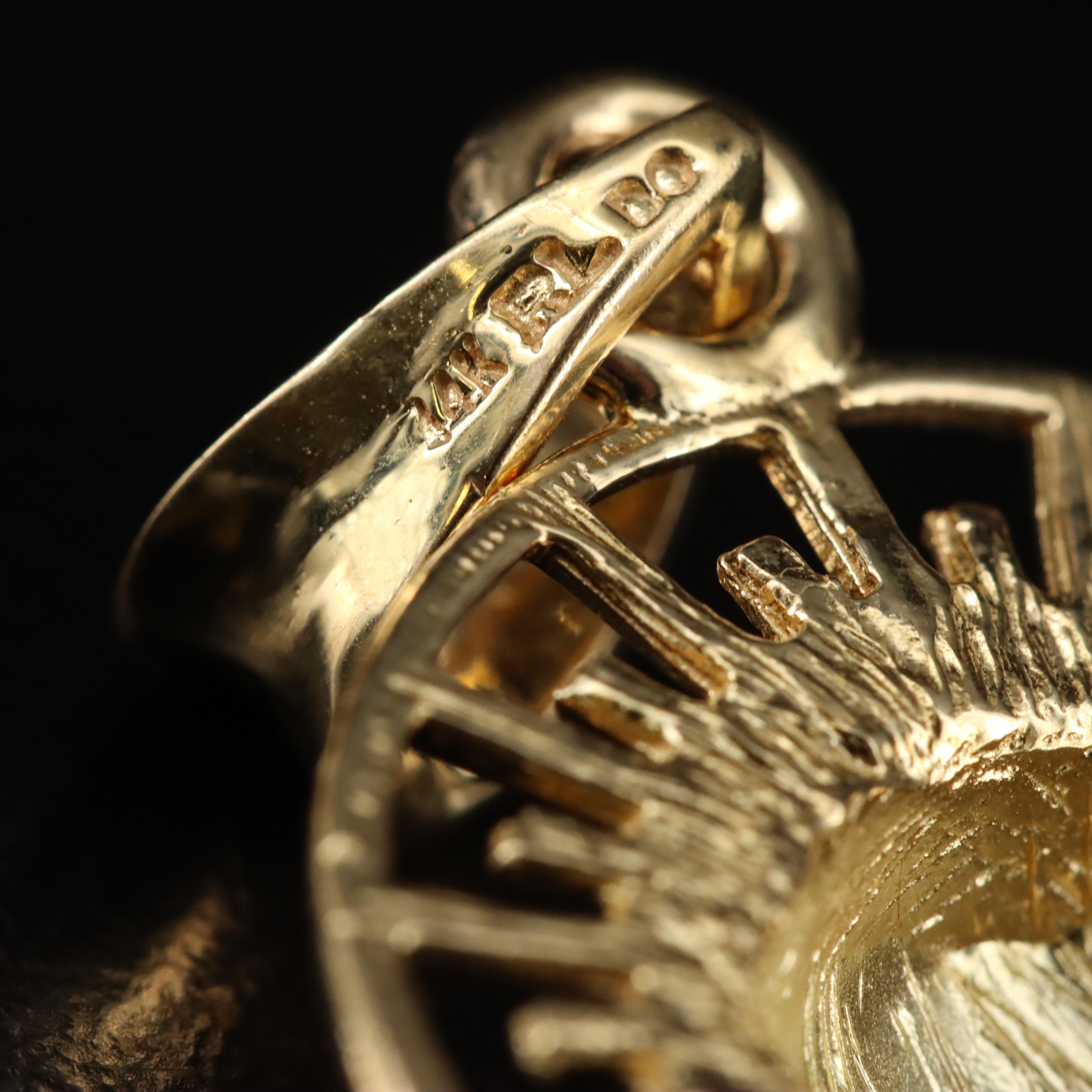 14K Crowned Jesus Pendant