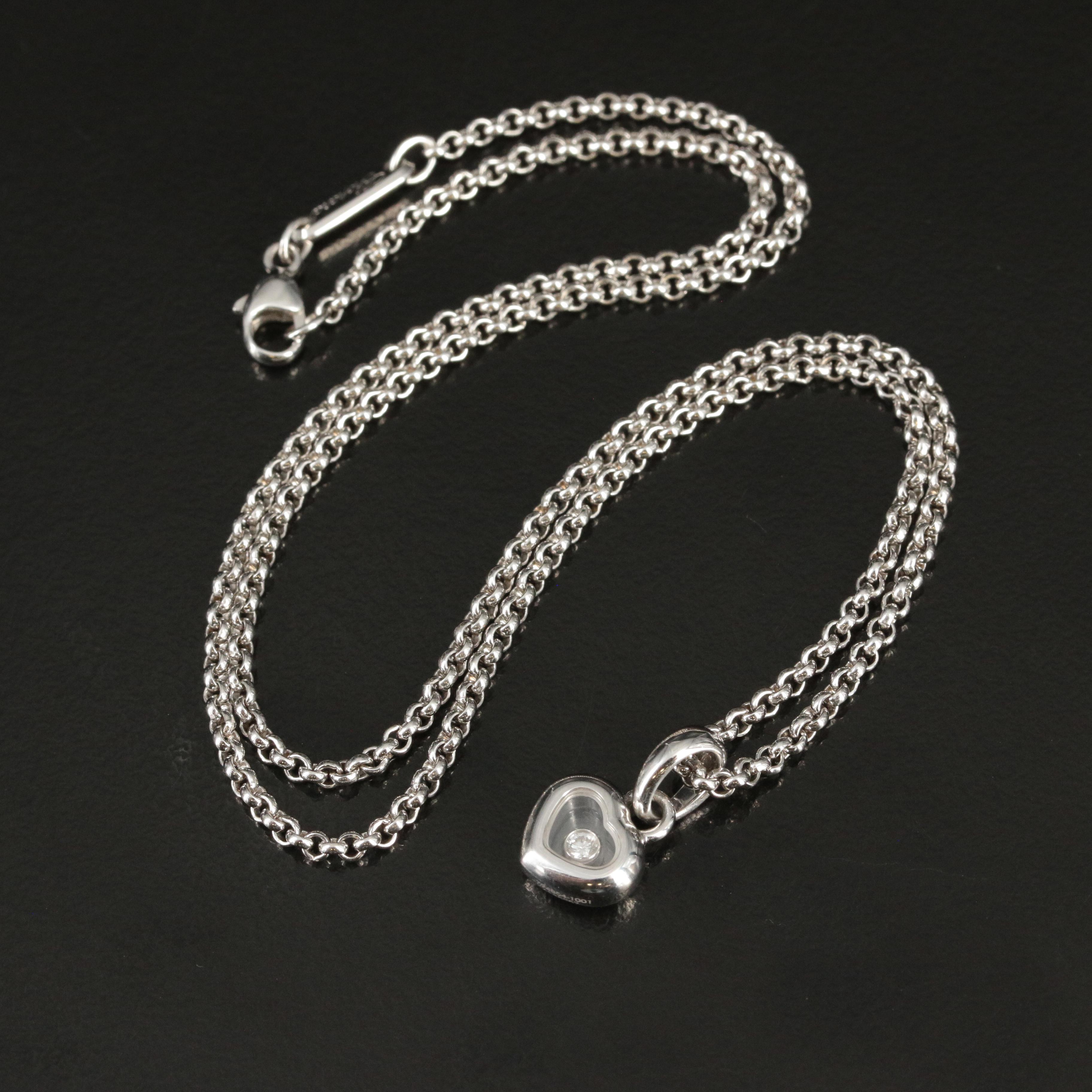 Chopard 'Happy Diamond' 18K and 0.04 CT Diamond Heart Pendant Necklace