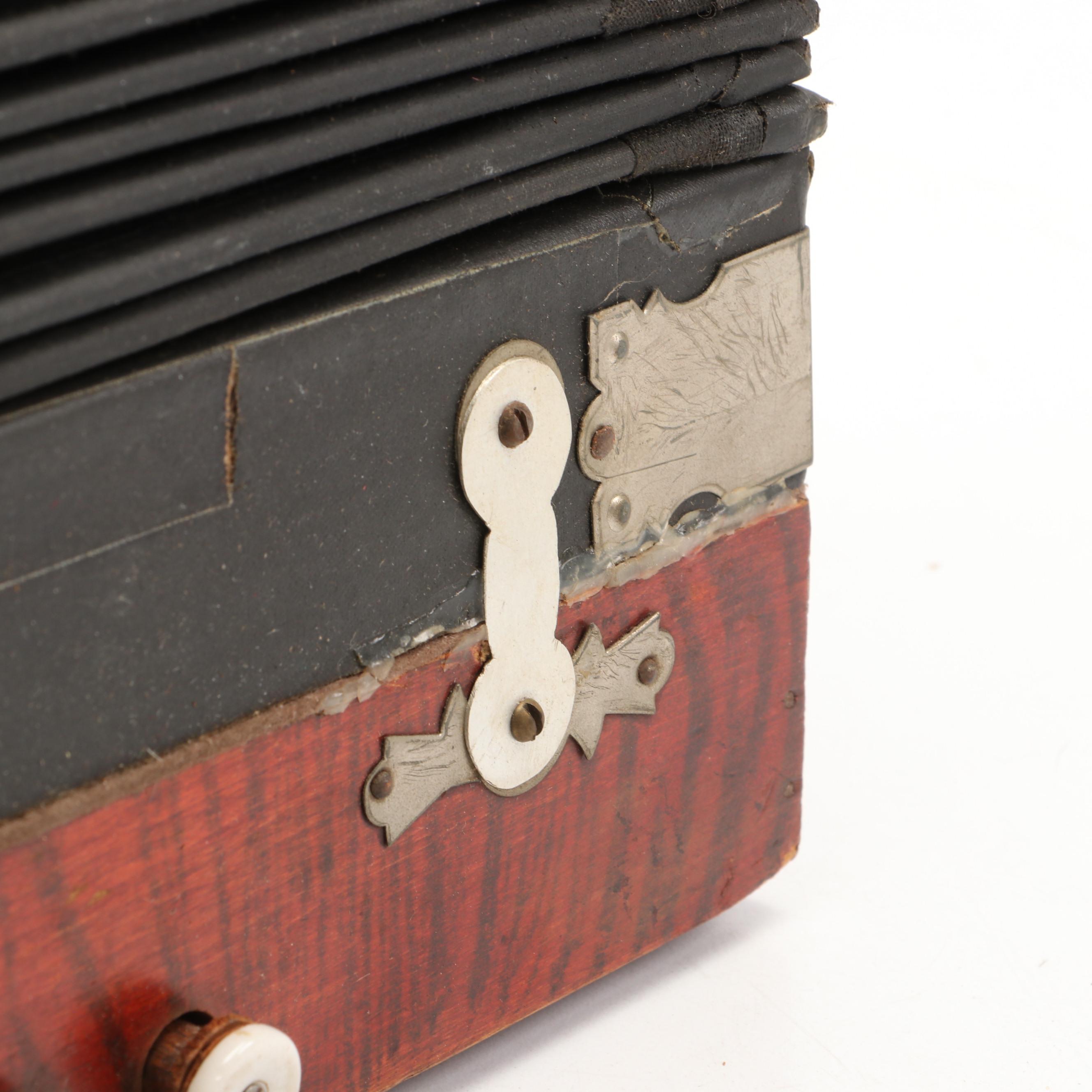 Antique Button Accordion, Probably German