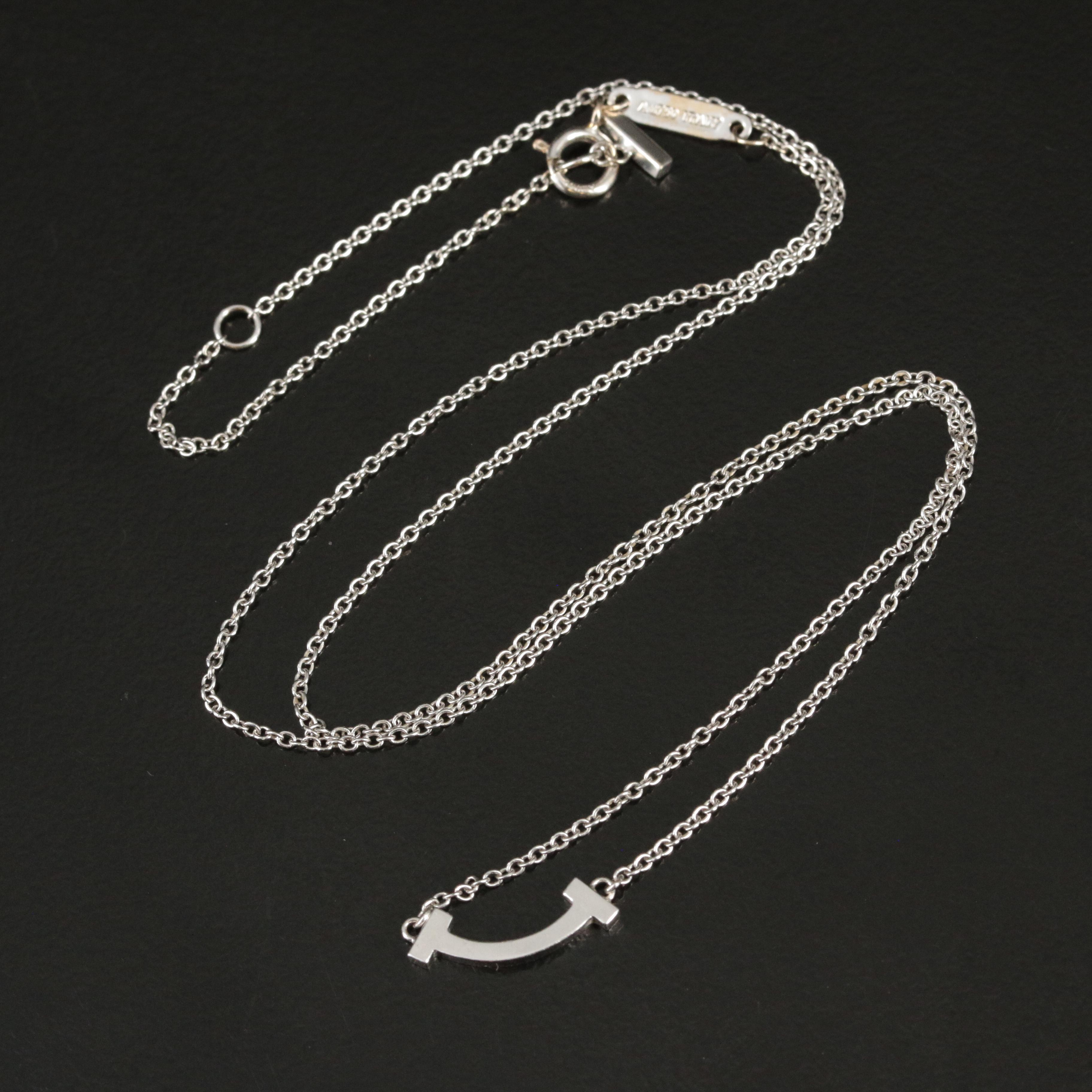 Tiffany & Co. 18K "Tiffany T" Mini Smile Necklace
