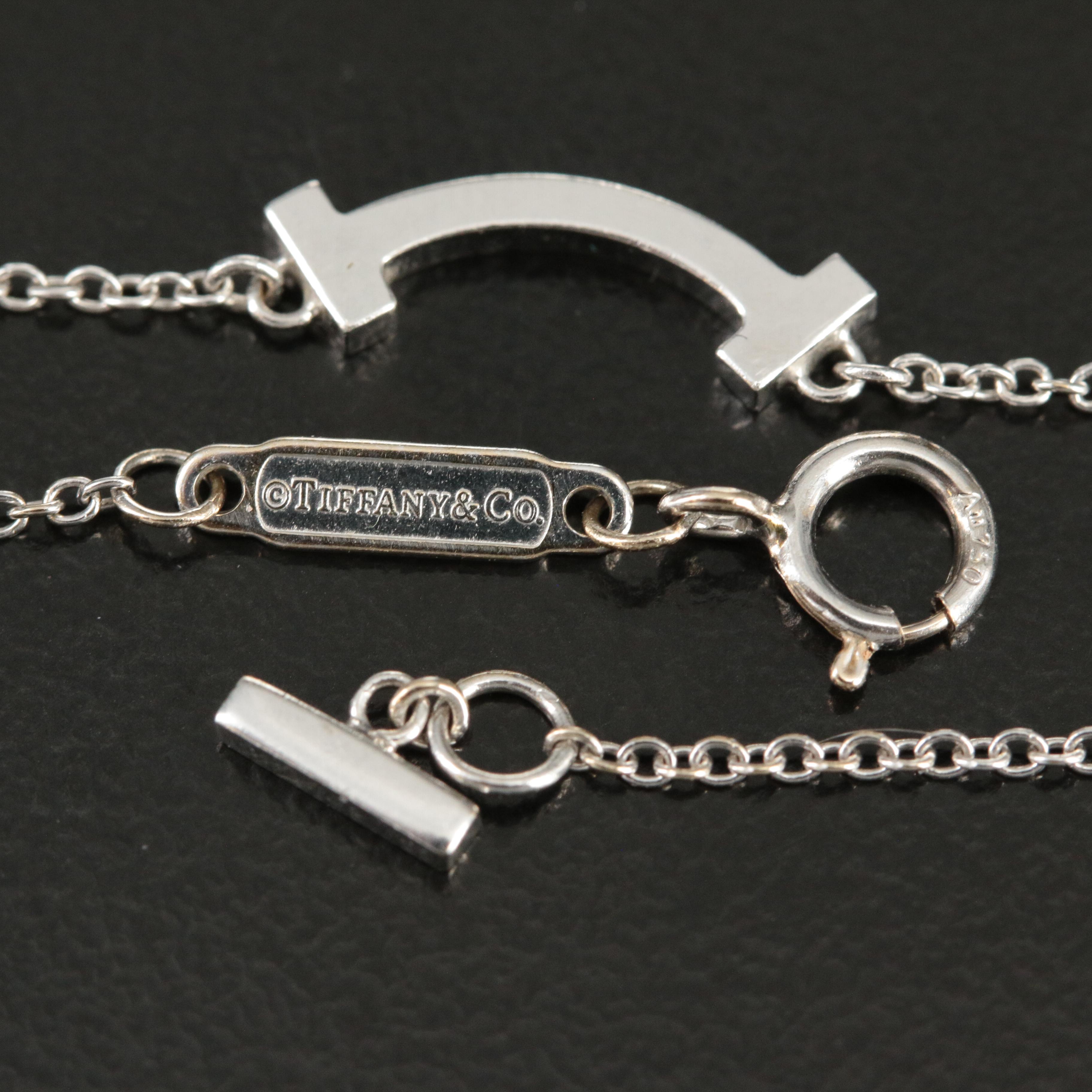 Tiffany & Co. 18K "Tiffany T" Mini Smile Necklace