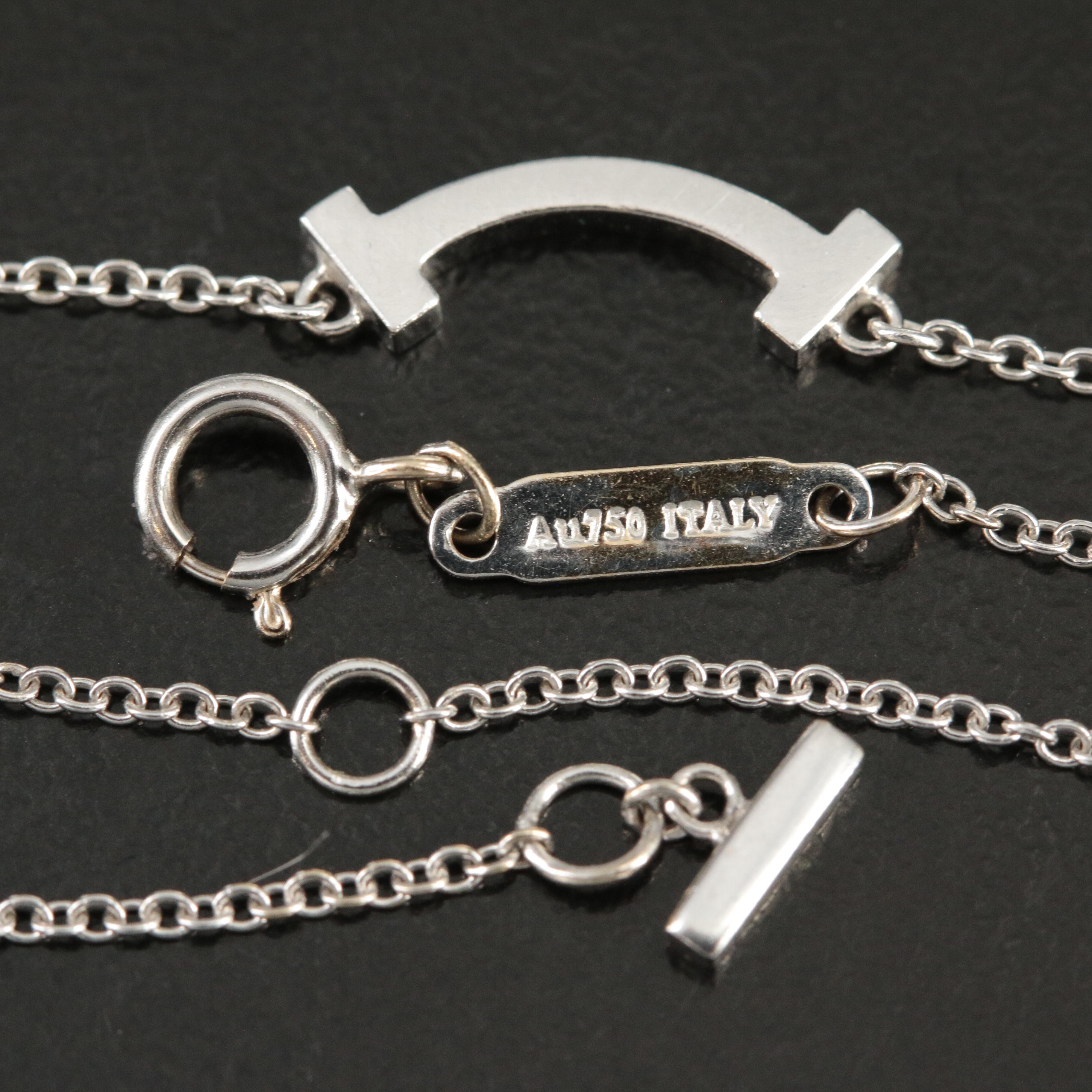 Tiffany & Co. 18K "Tiffany T" Mini Smile Necklace