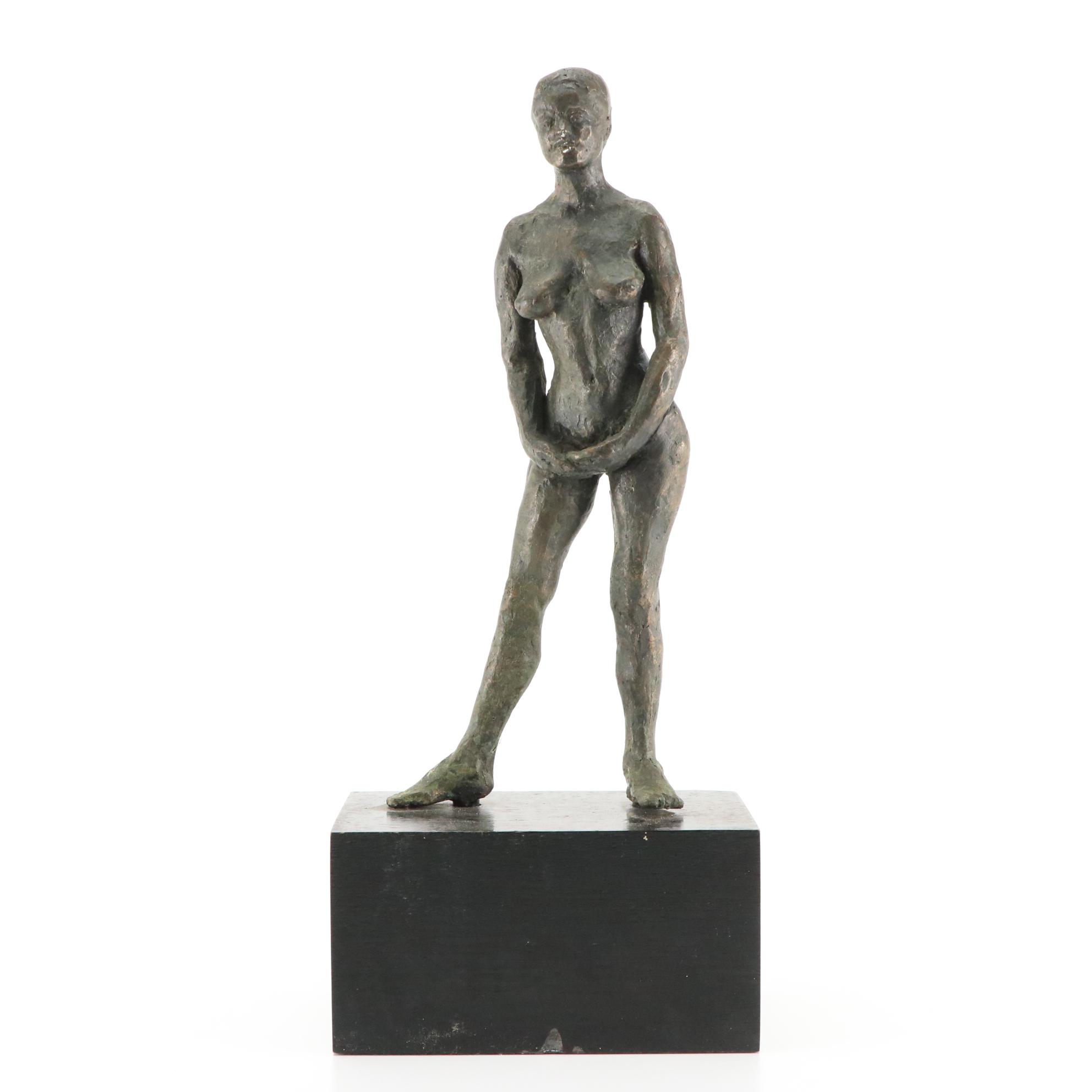 Gary Ross Bronze Sculpture of a Standing Female Nude