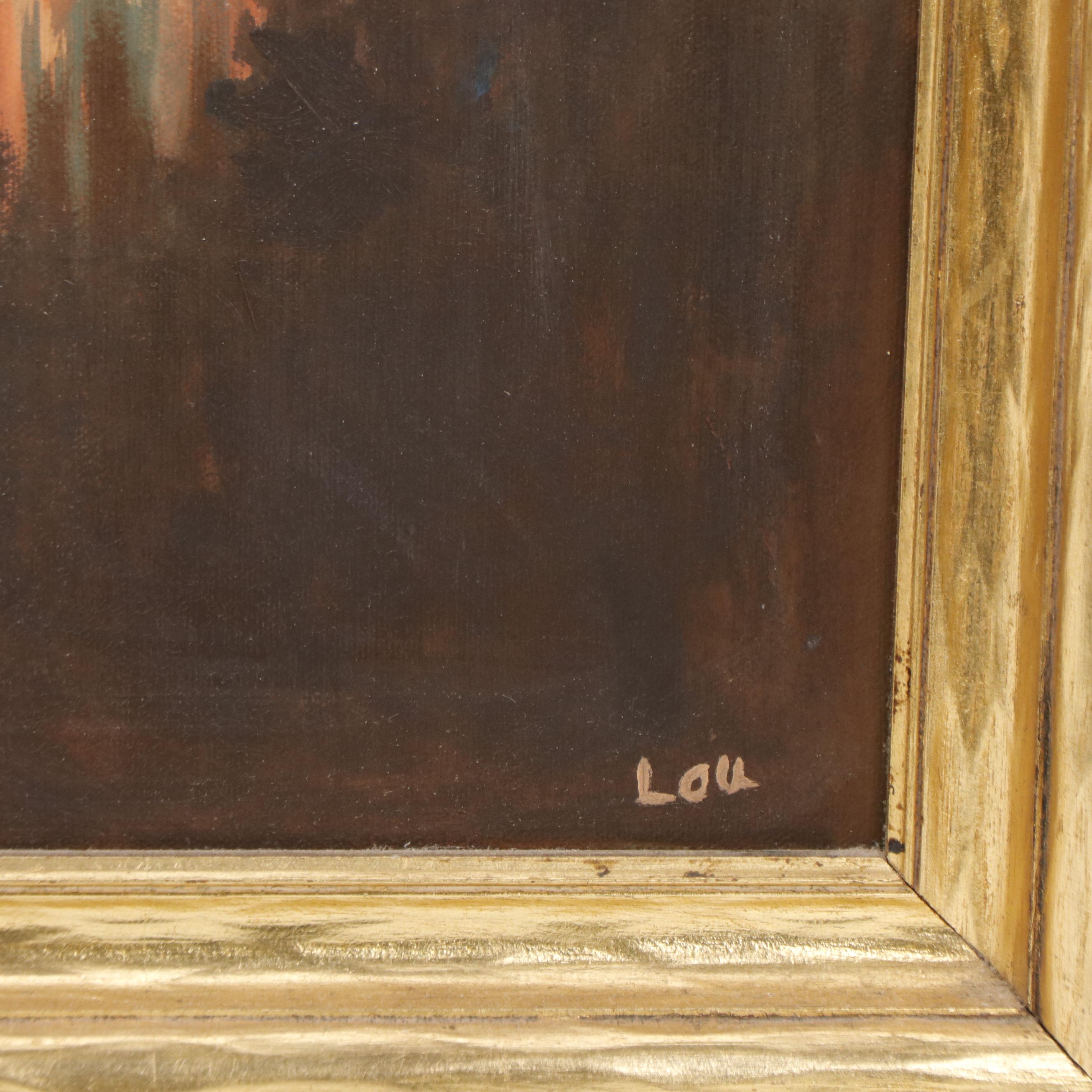 Lou Morrison Oil Painting After Albert Bierstadt "Yellowstone Falls," 1975