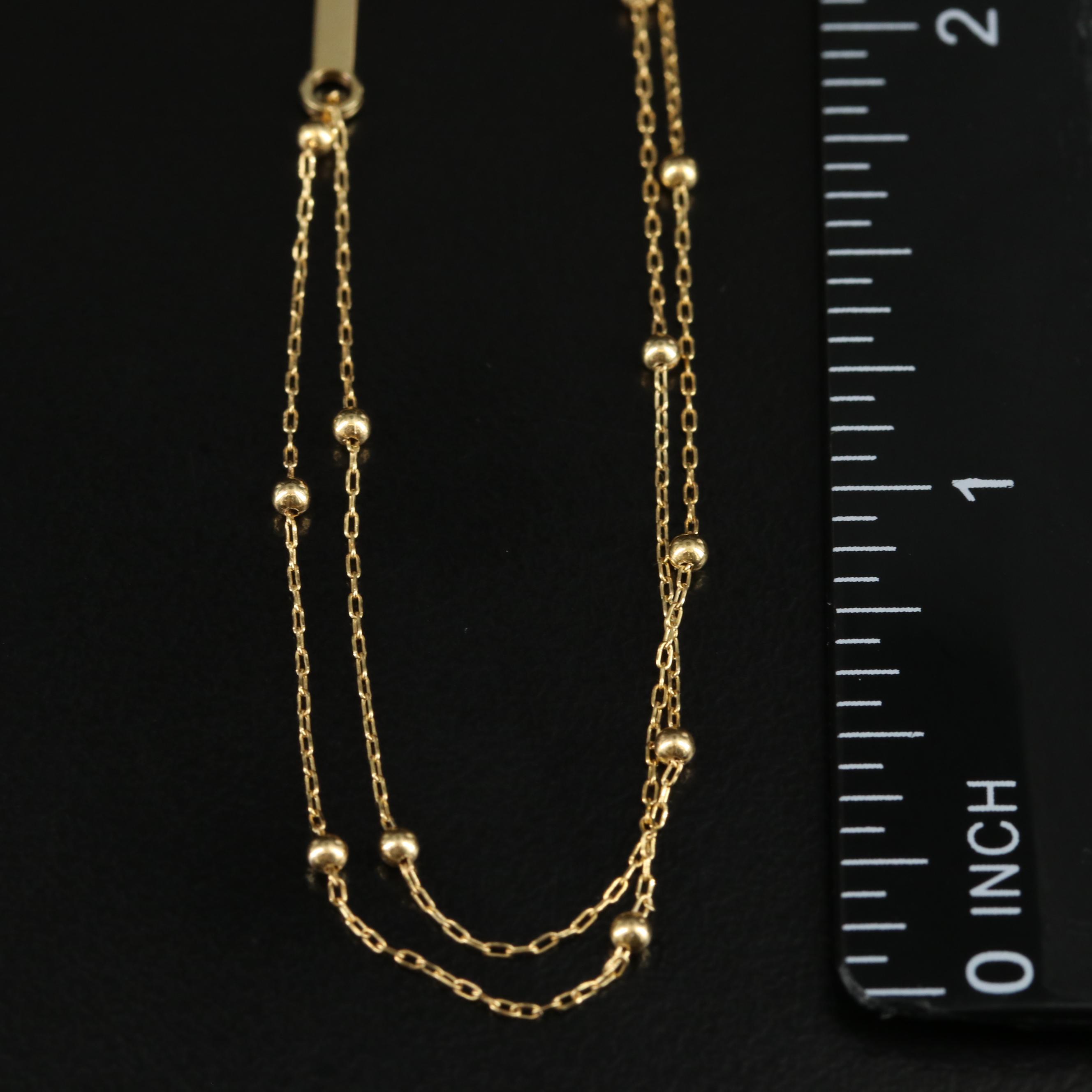 Christian 14K Double Row Cross Necklace