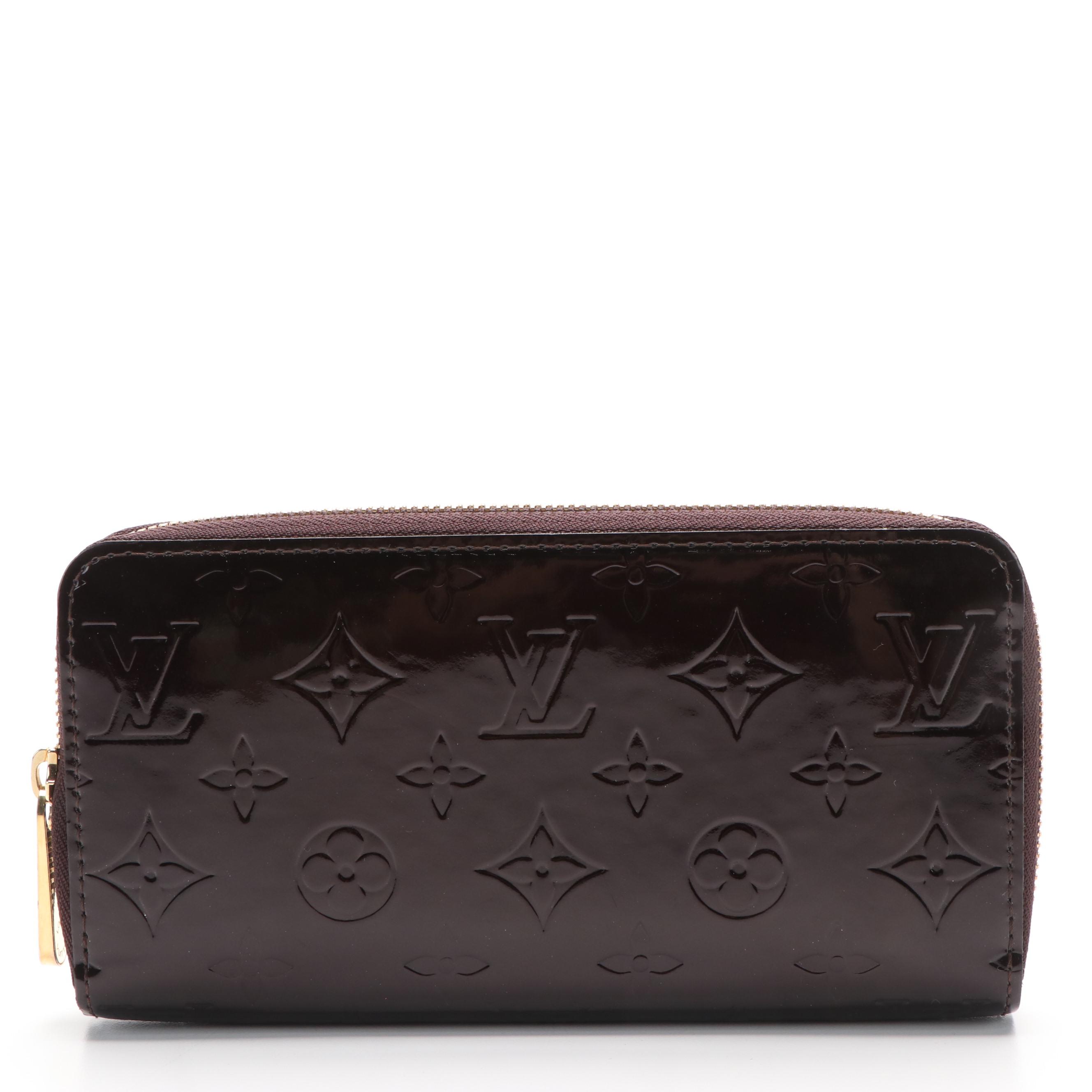 Louis Vuitton Zip Around Long Wallet in Monogram Amarante Vernis Leather