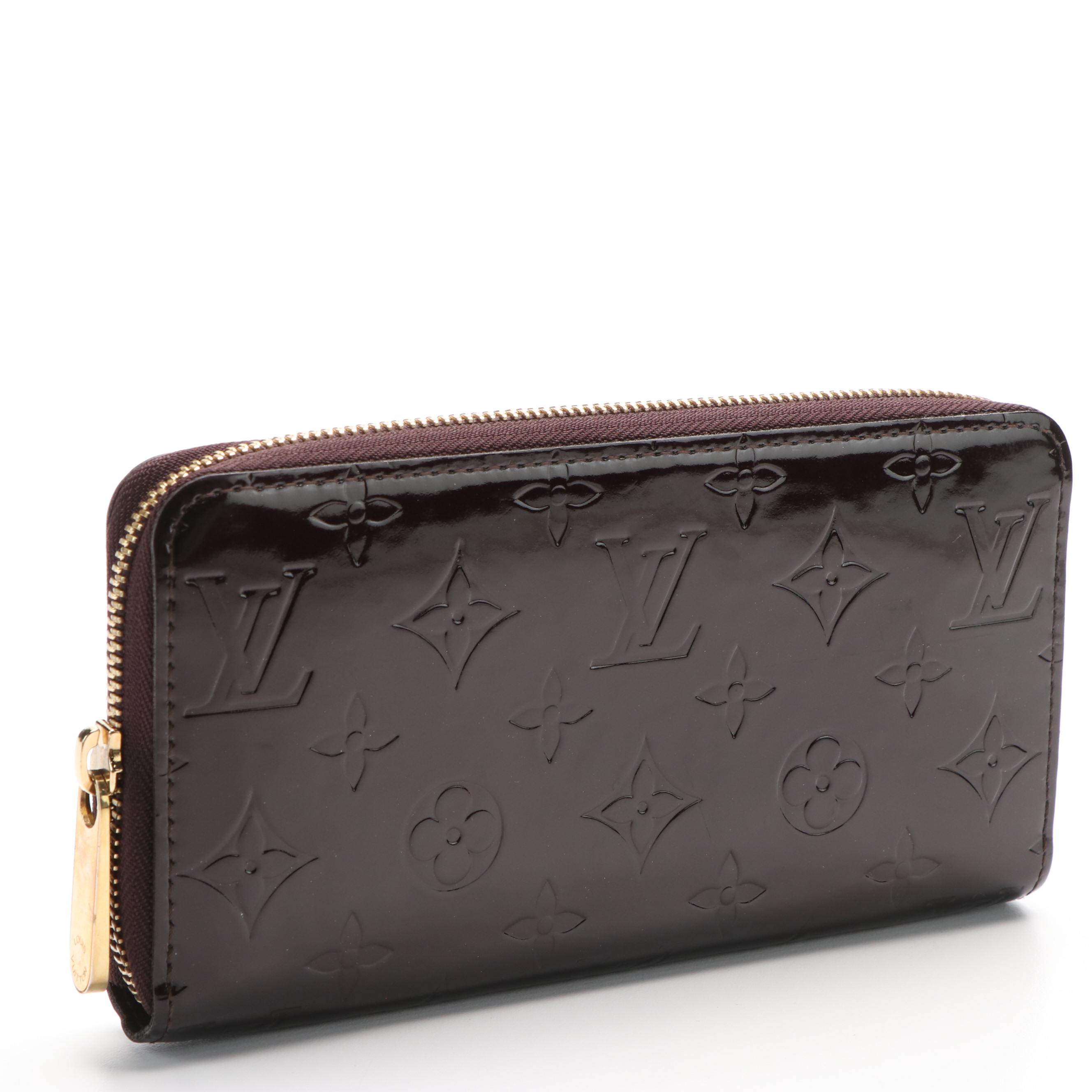 Louis Vuitton Zip Around Long Wallet in Monogram Amarante Vernis Leather