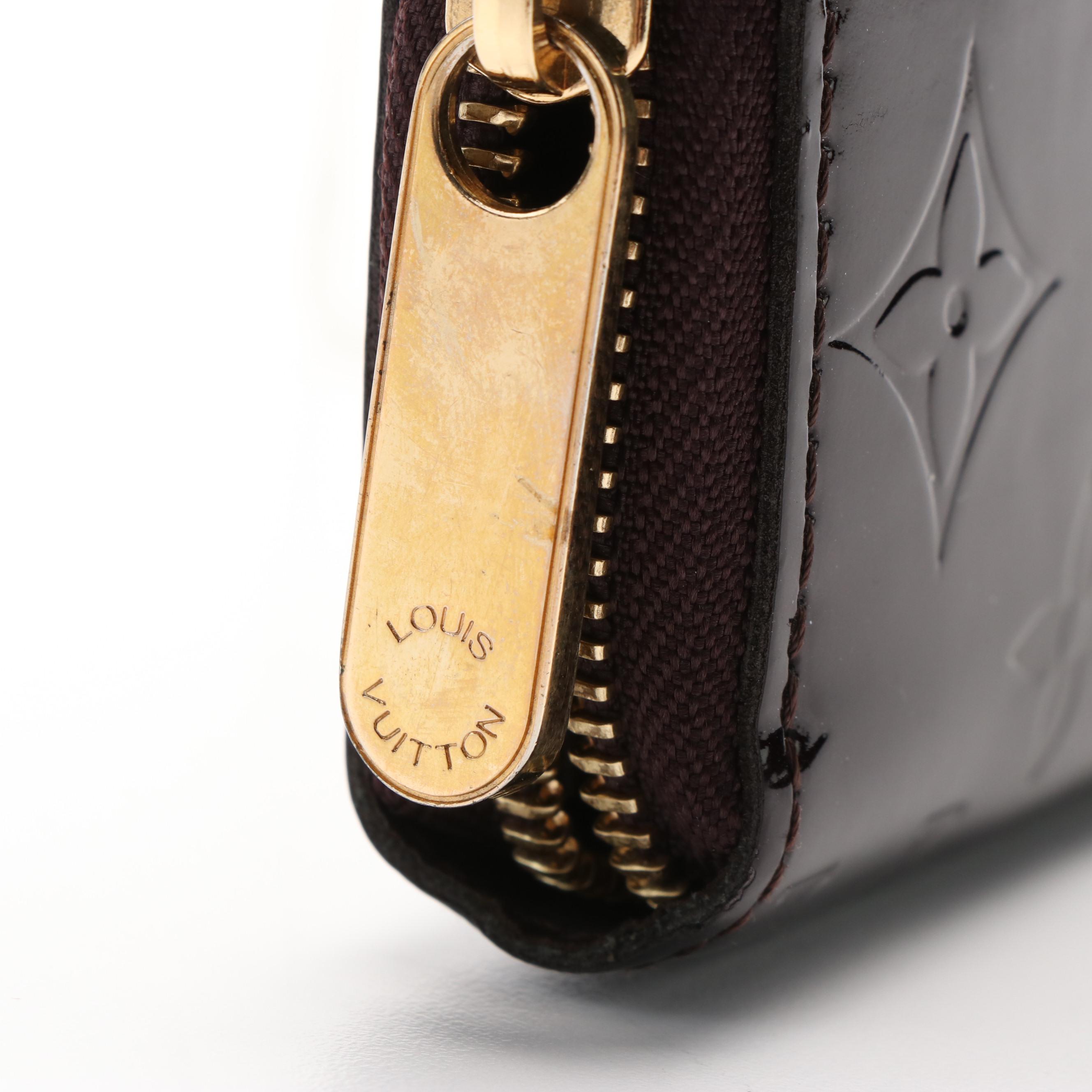 Louis Vuitton Zip Around Long Wallet in Monogram Amarante Vernis Leather