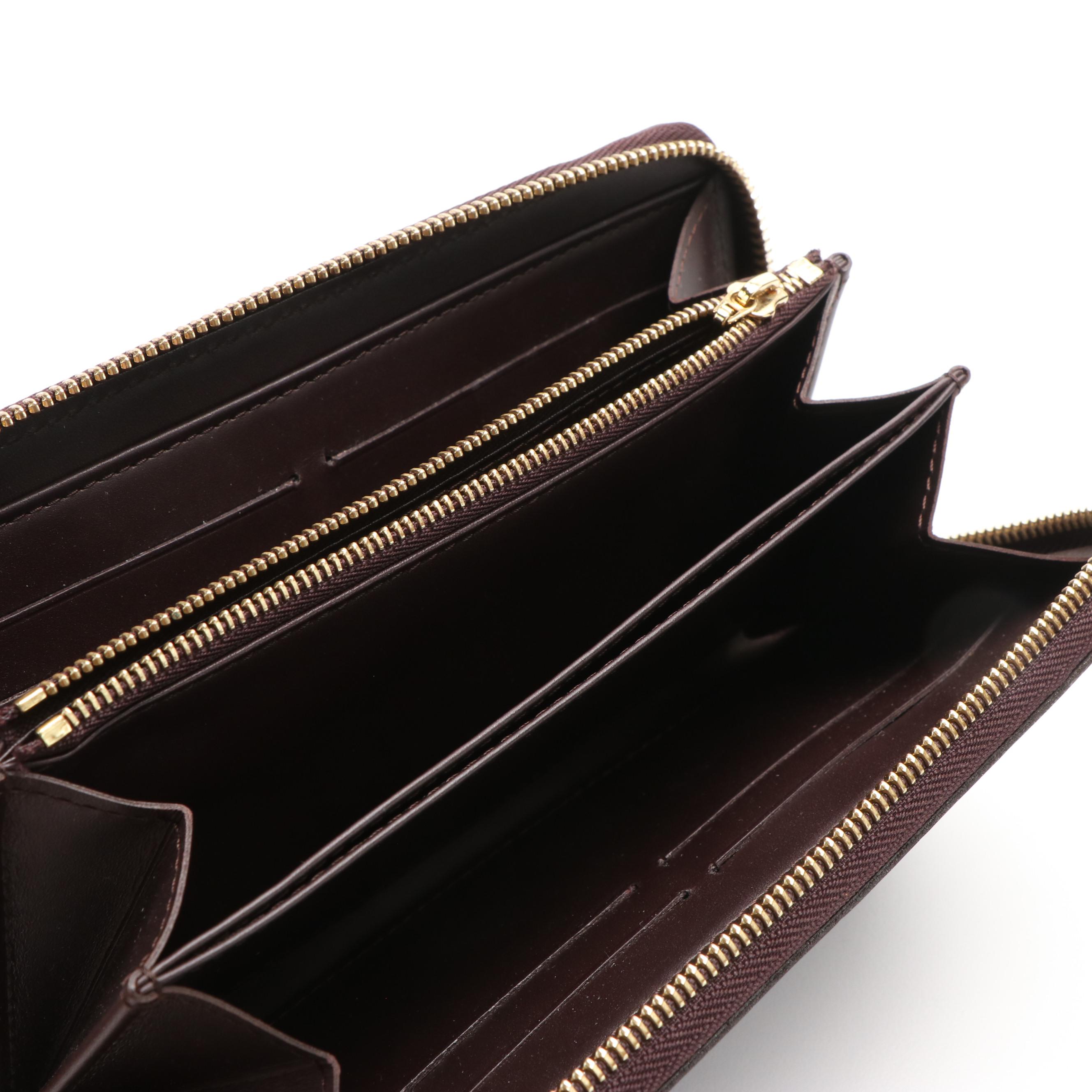 Louis Vuitton Zip Around Long Wallet in Monogram Amarante Vernis Leather