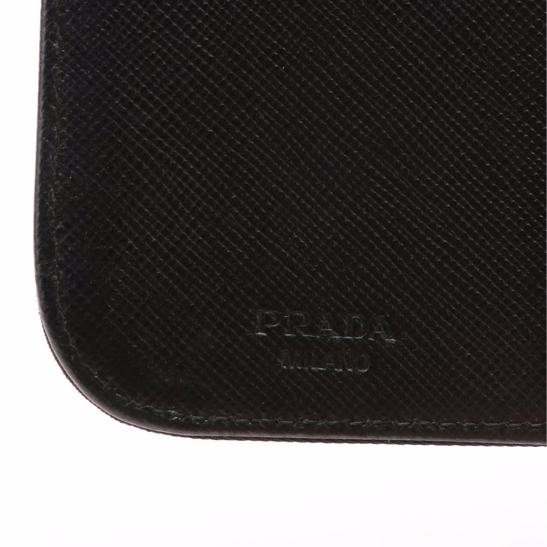 Prada Compact Zip Around Wallet in Black Tessuto Nylon