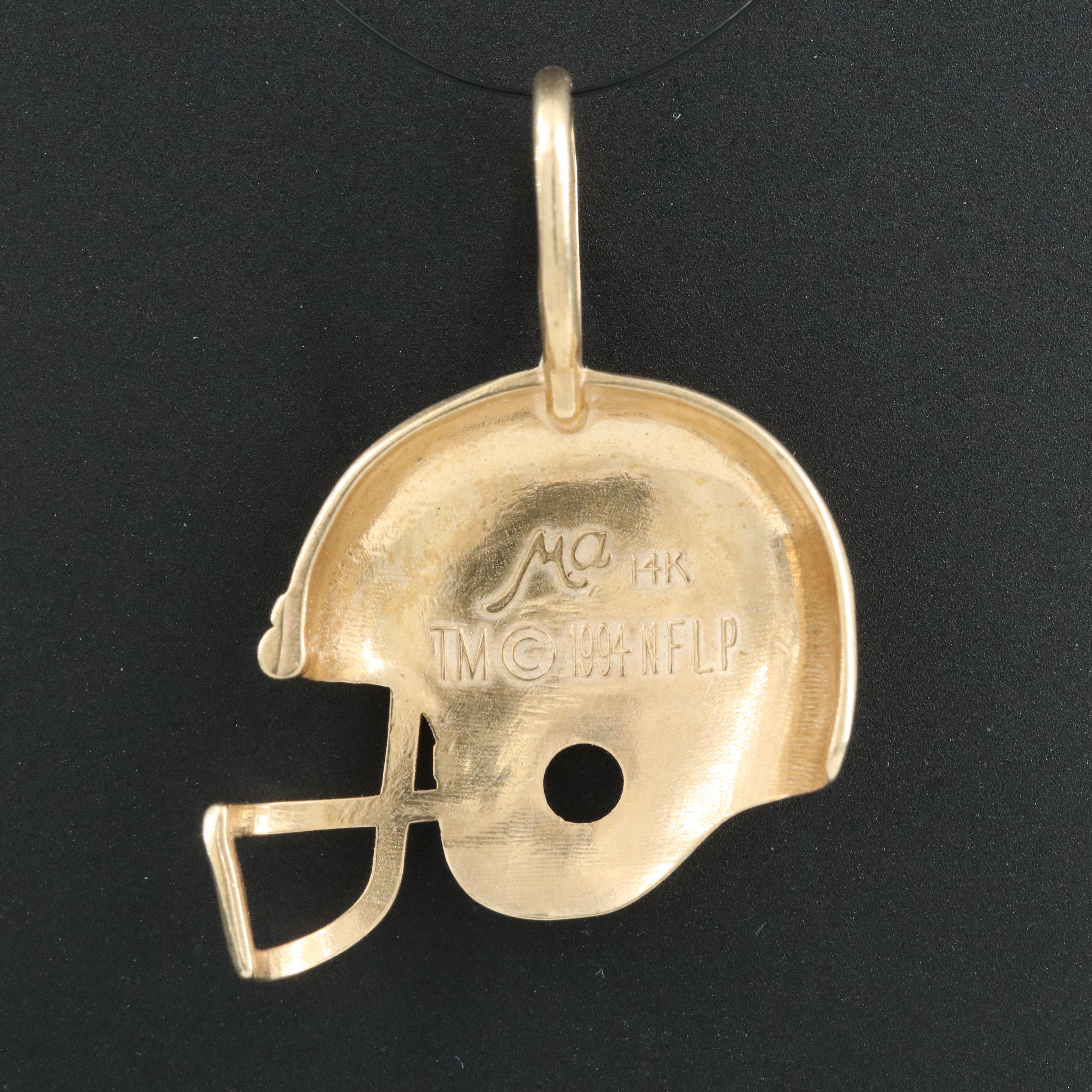 Vintage 14K San Francisco 49ers Helmet Pendant