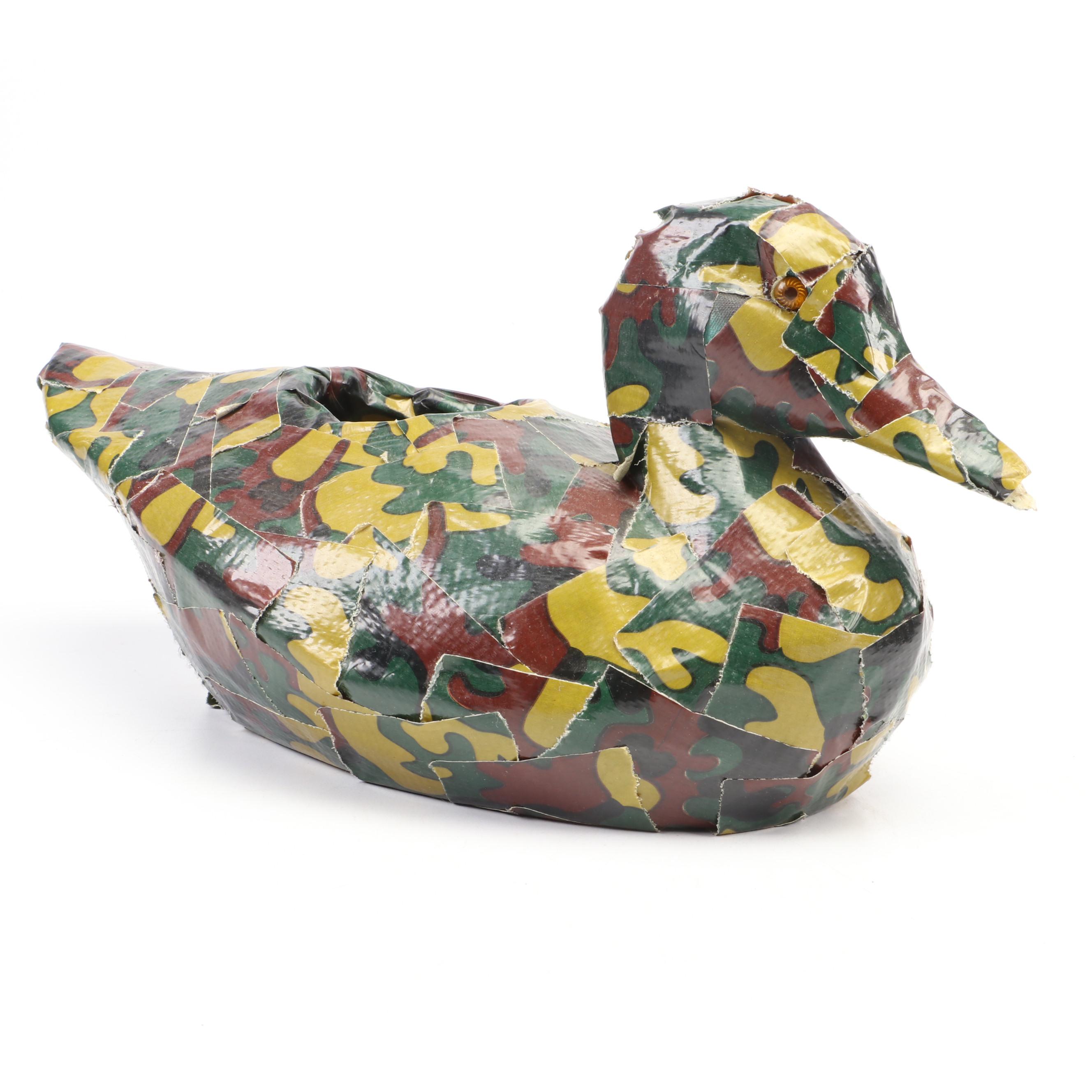 Three Foam Duck Decoys, One Covered in Camouflage Duct Tape | EBTH
